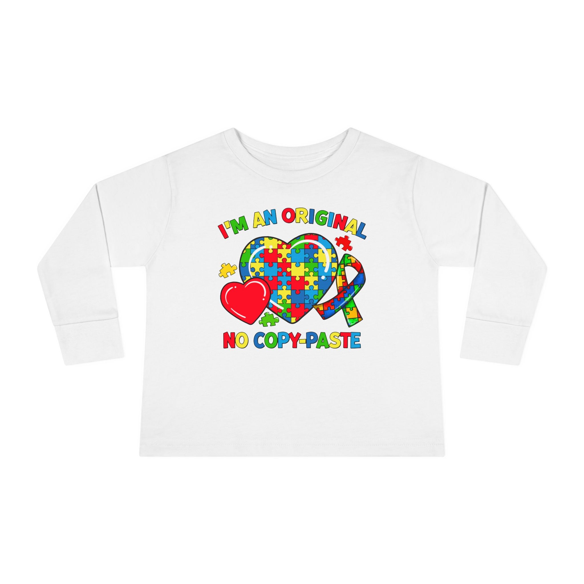 Im an Original No Copy Paste Here, Autism Awareness, Long Sleeve Toddler Shirt