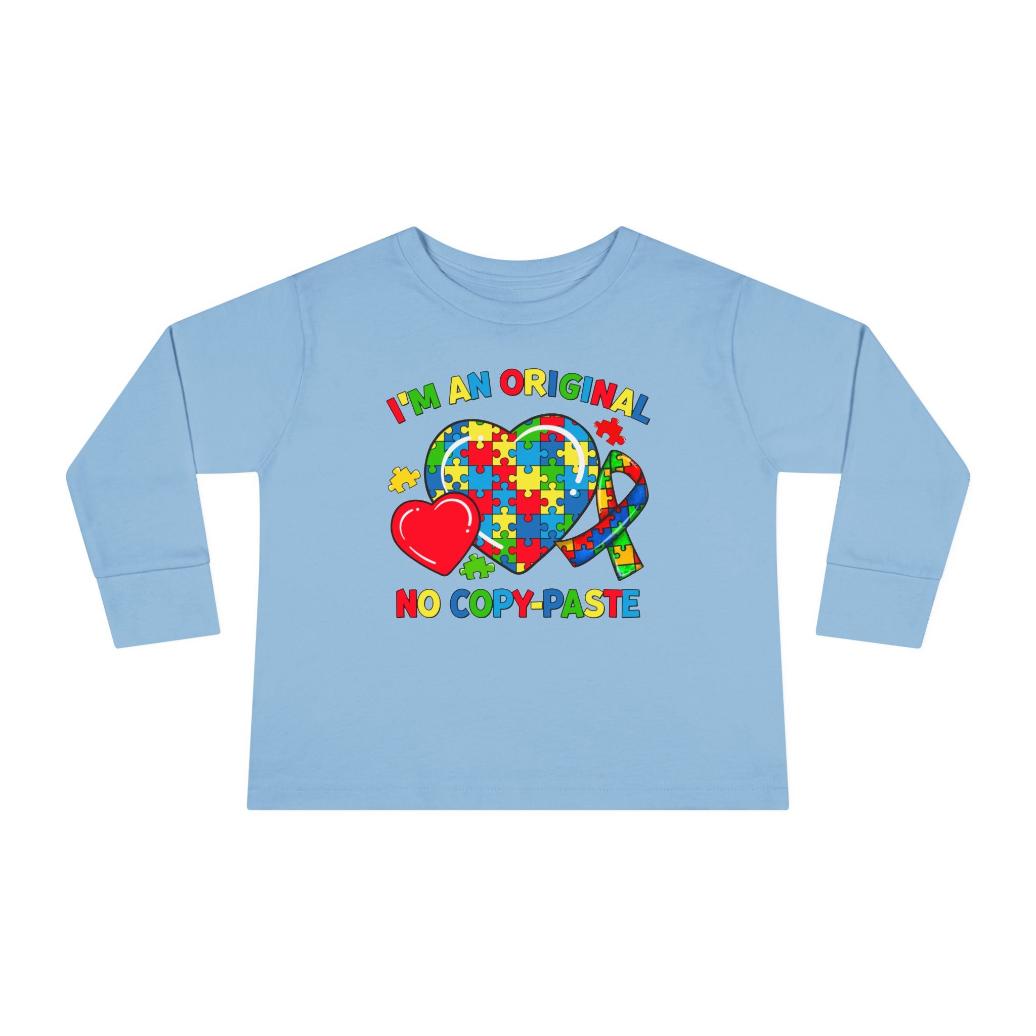 Im an Original No Copy Paste Here, Autism Awareness, Long Sleeve Toddler Shirt