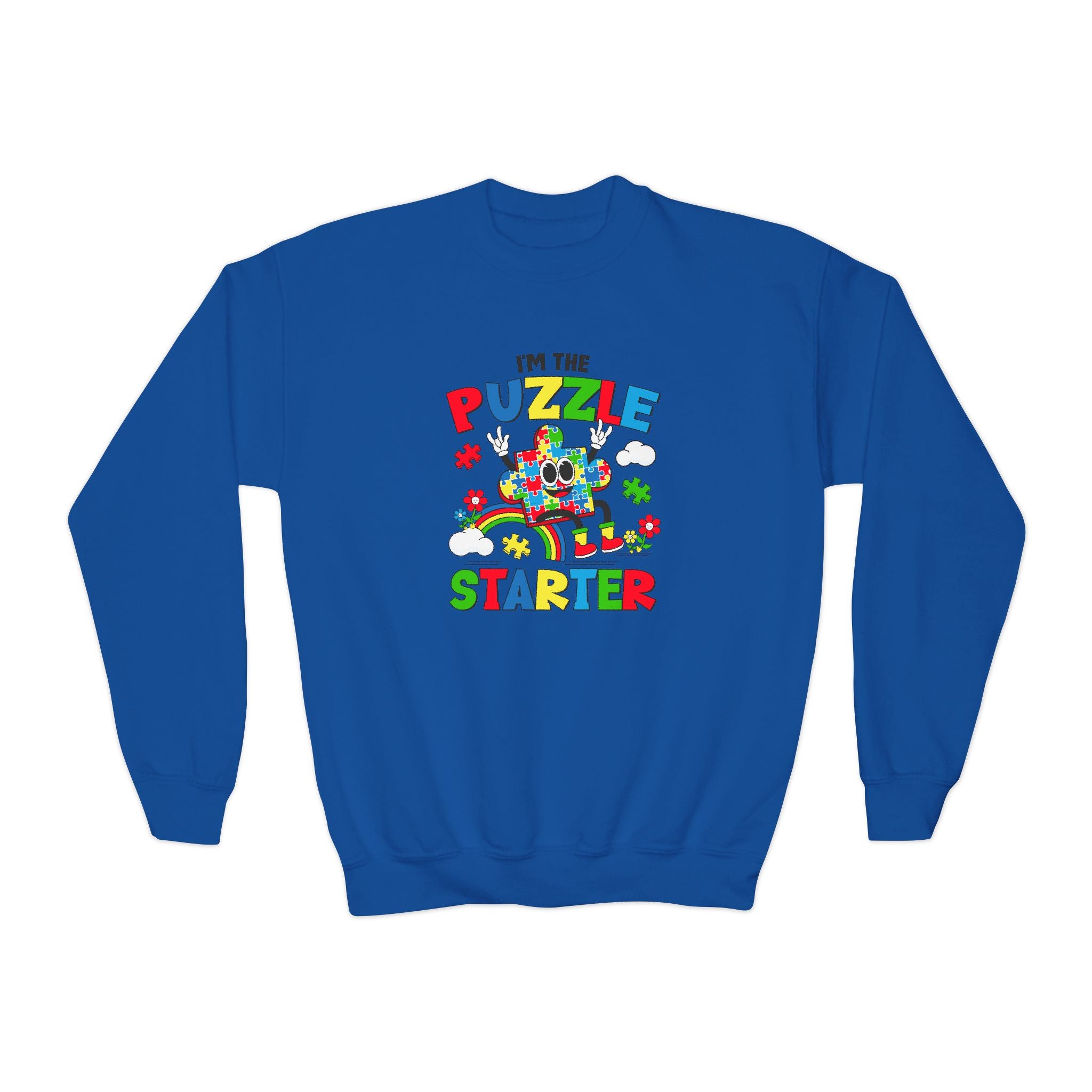 I'm The Puzzle Starter, Youth Crewneck Sweatshirt