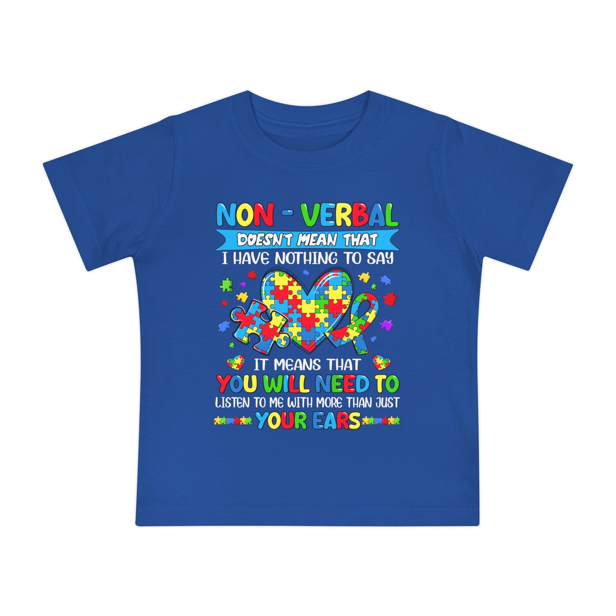 Non Verbal Autism Awarenss, Baby Short Sleeve T-Shirt