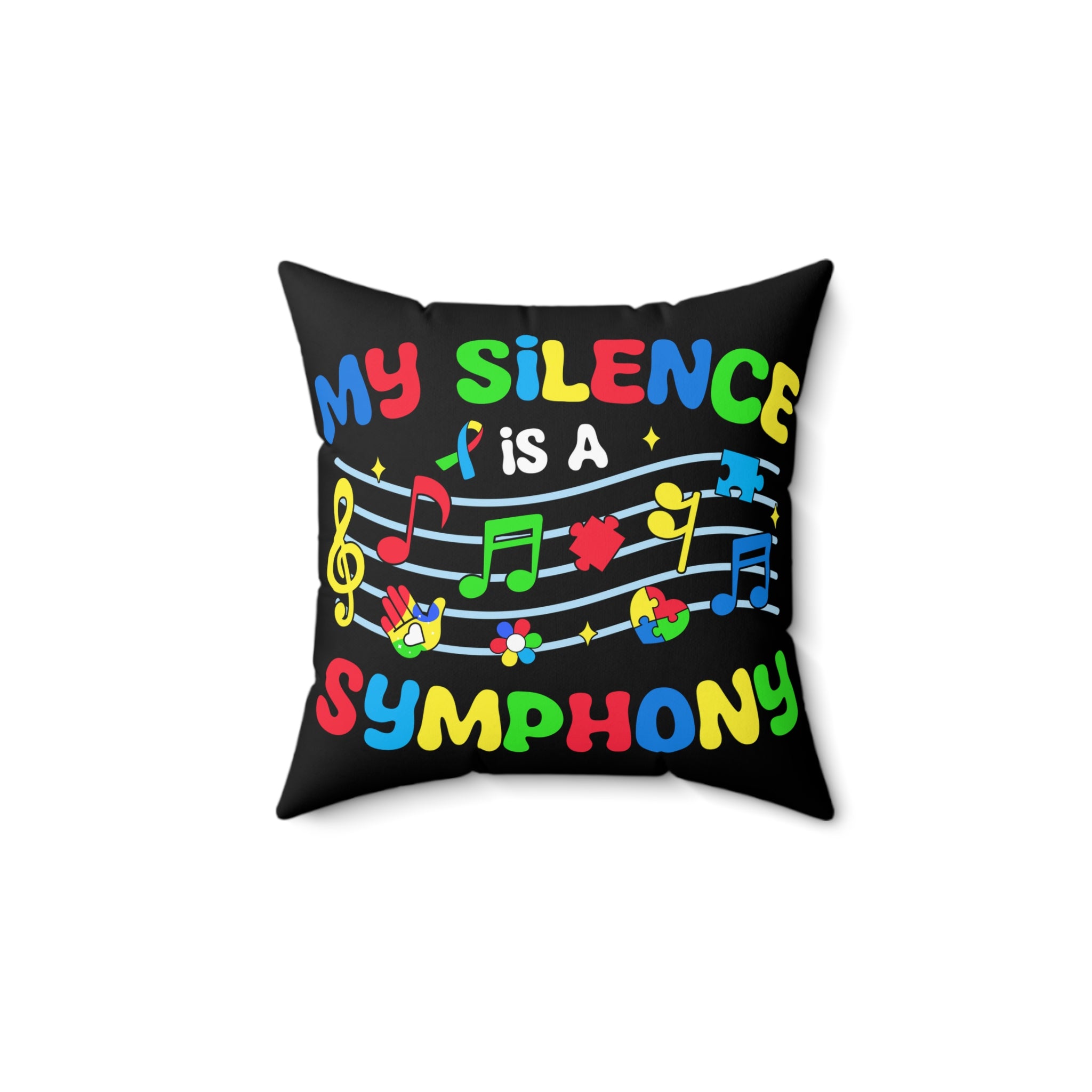My Silence Nonverbal Austim Spun Polyester Square Pillow