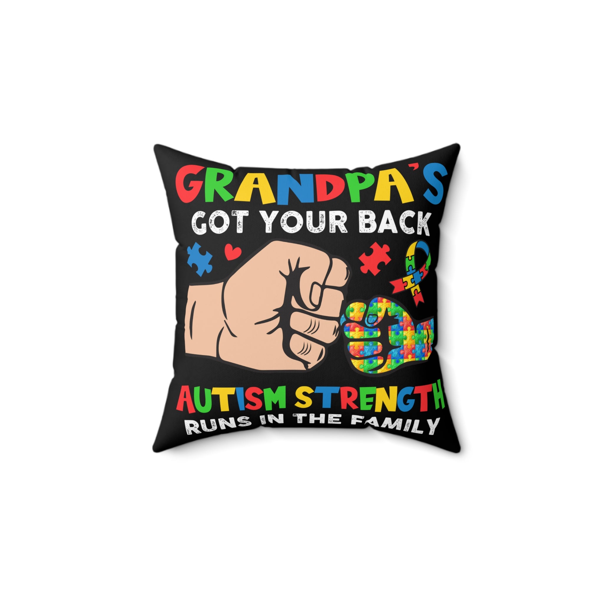 Grandpa's Got Your Back Spun Polyester Square Pillow