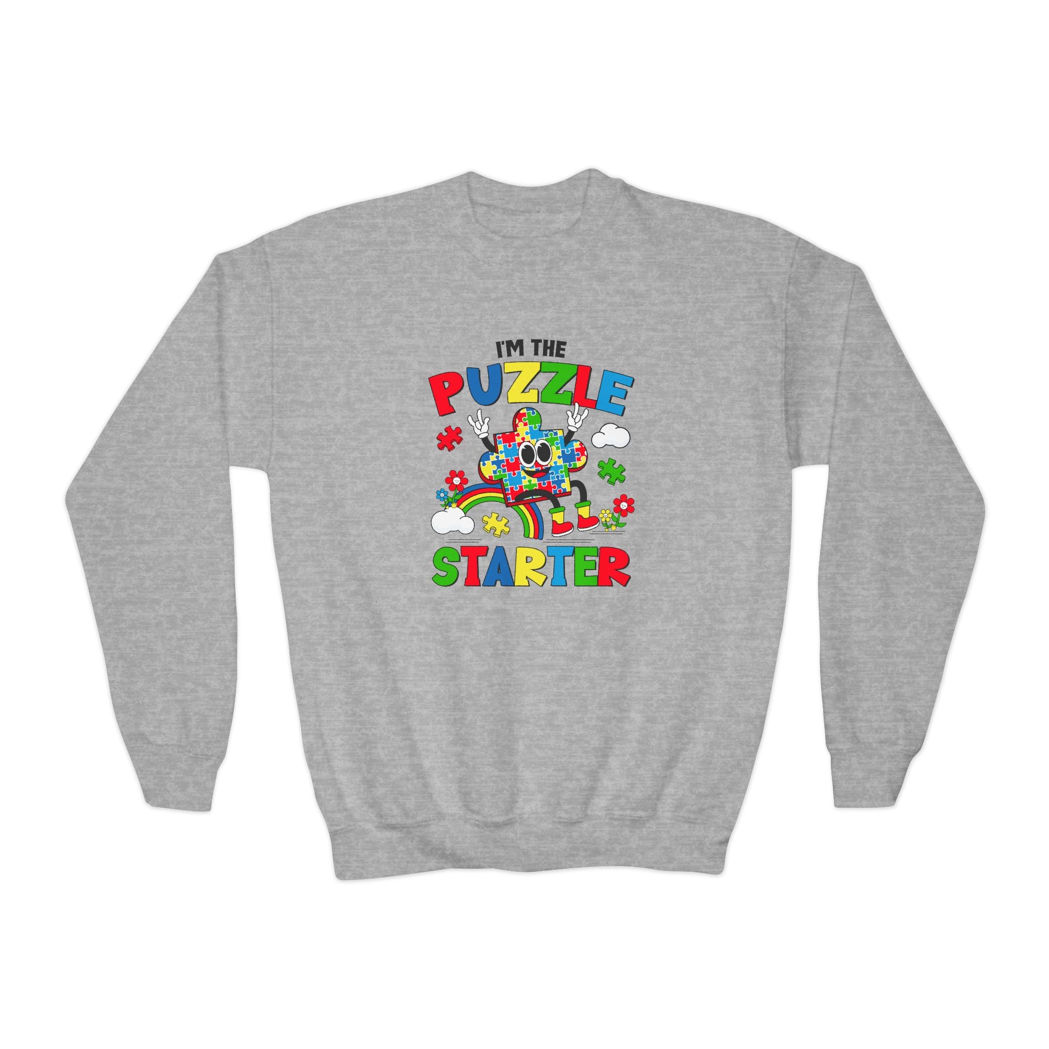 I'm The Puzzle Starter, Youth Crewneck Sweatshirt