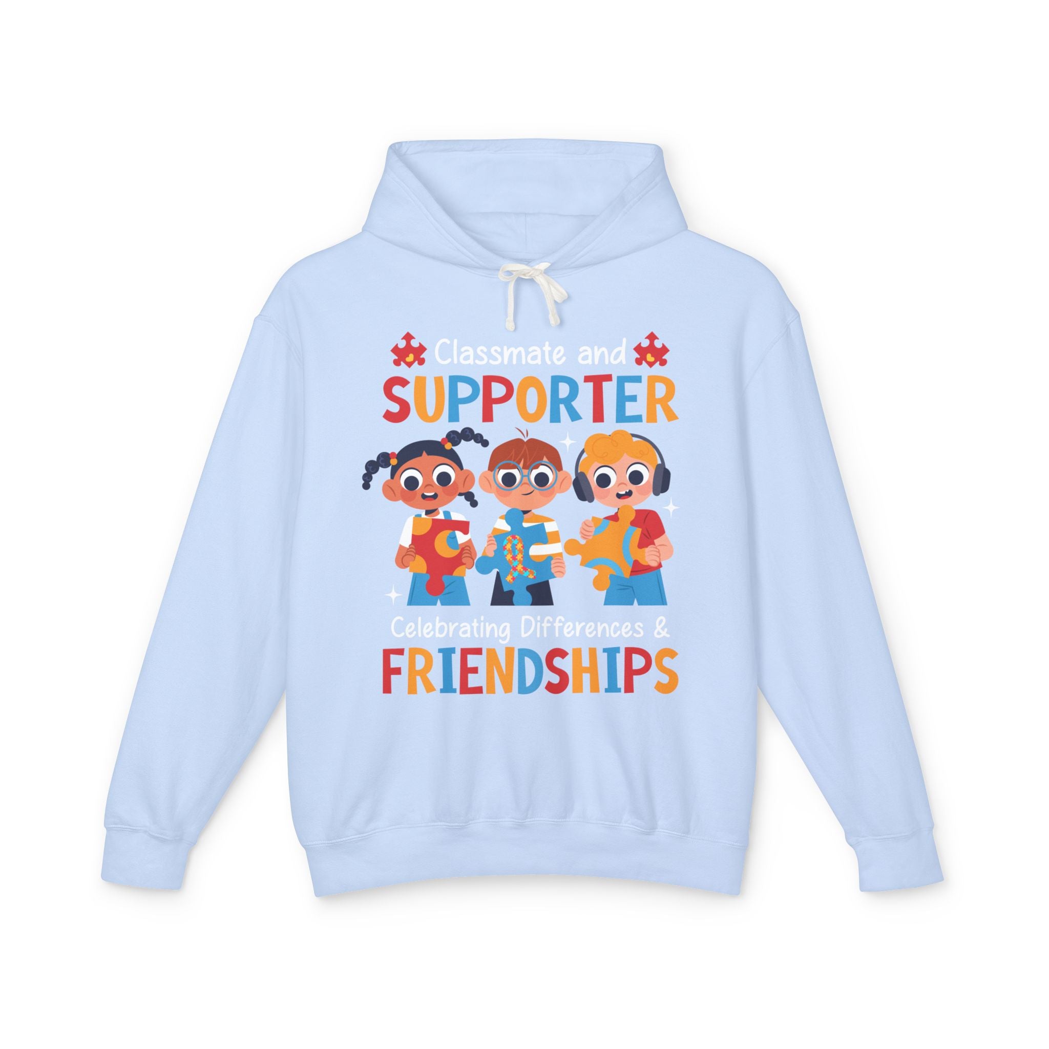 Classmate & Supporter, Celebrating Differences & Friendship, Autism Awareness Adult Hoodie