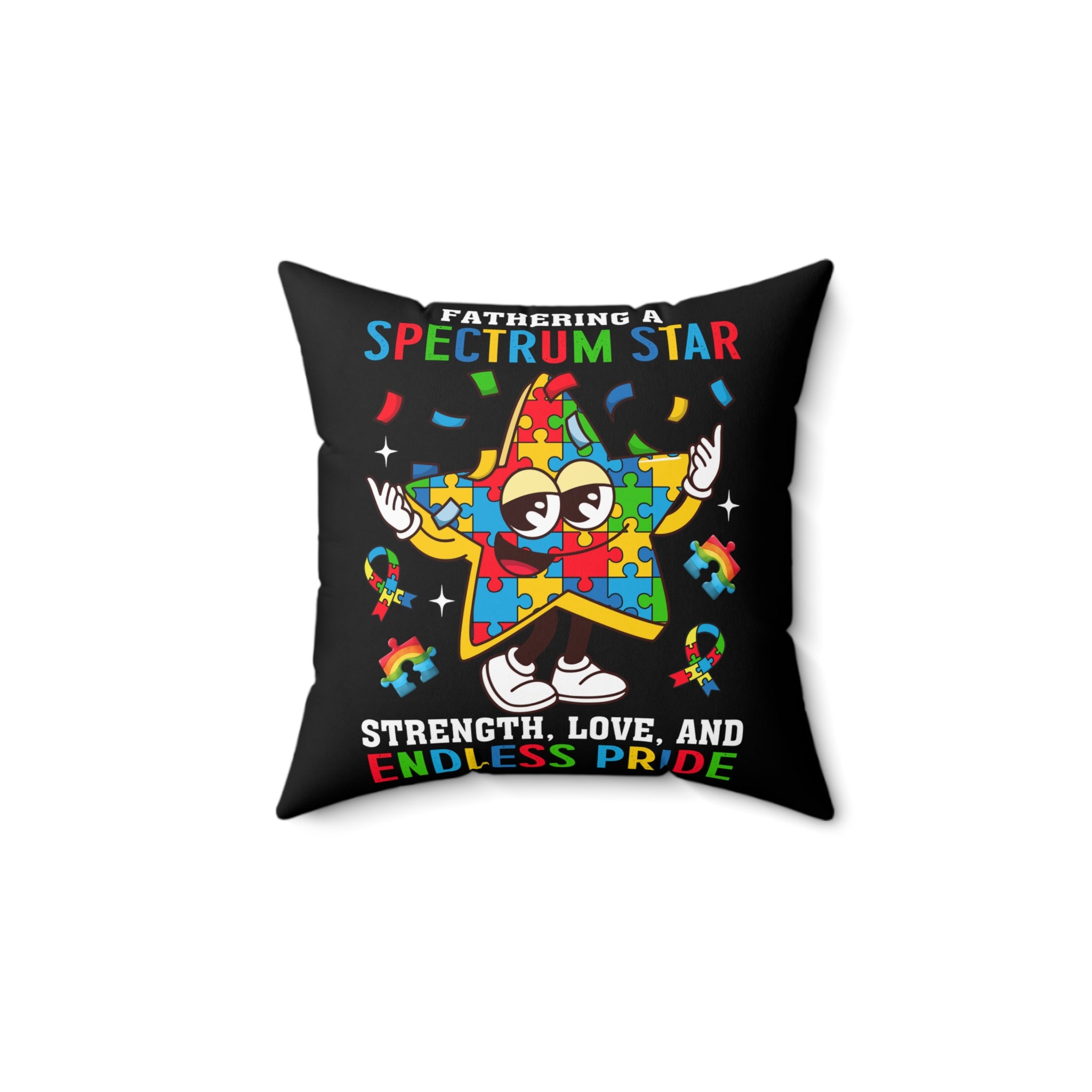 Austim Spectrum Star Spun Polyester Square Pillow