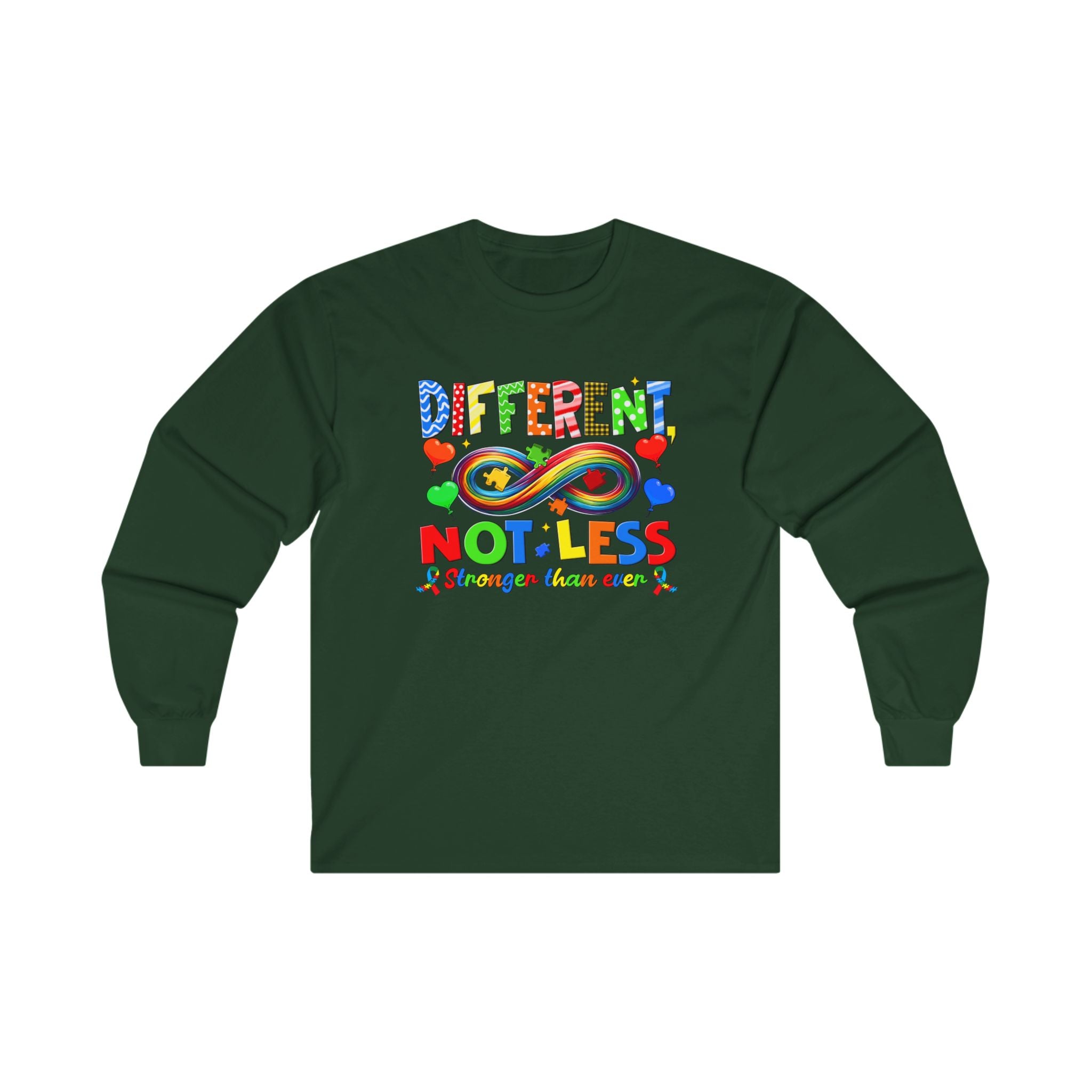 Different Not Less, Autism Awareness Adult Long Sleeve Tee