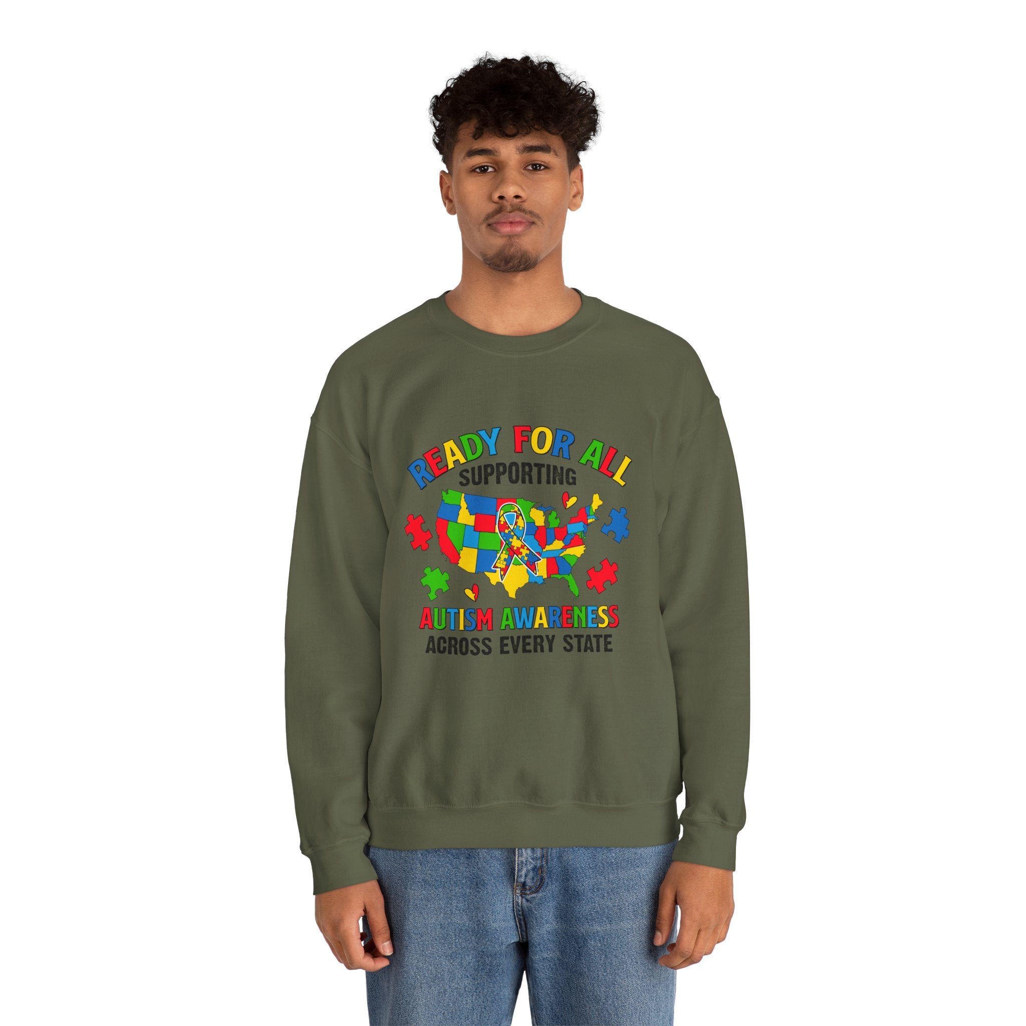 Ready for All, Autism Awareness Adult Sweatshirt