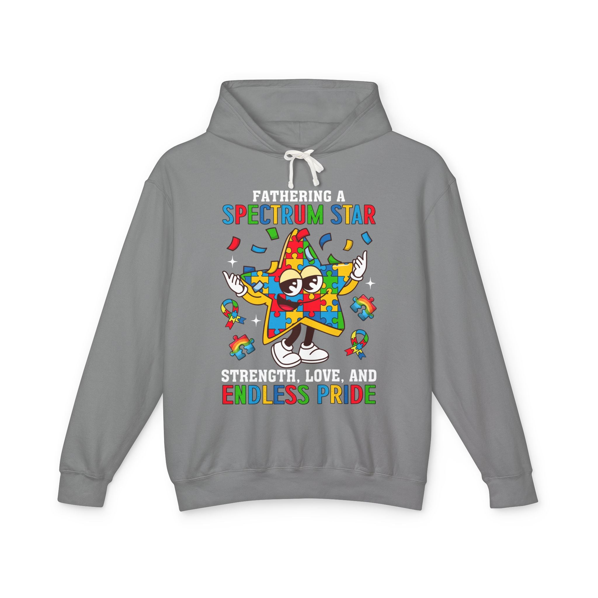 Fathering A Spectrum Star, Autism Awareness Adult Hoodie