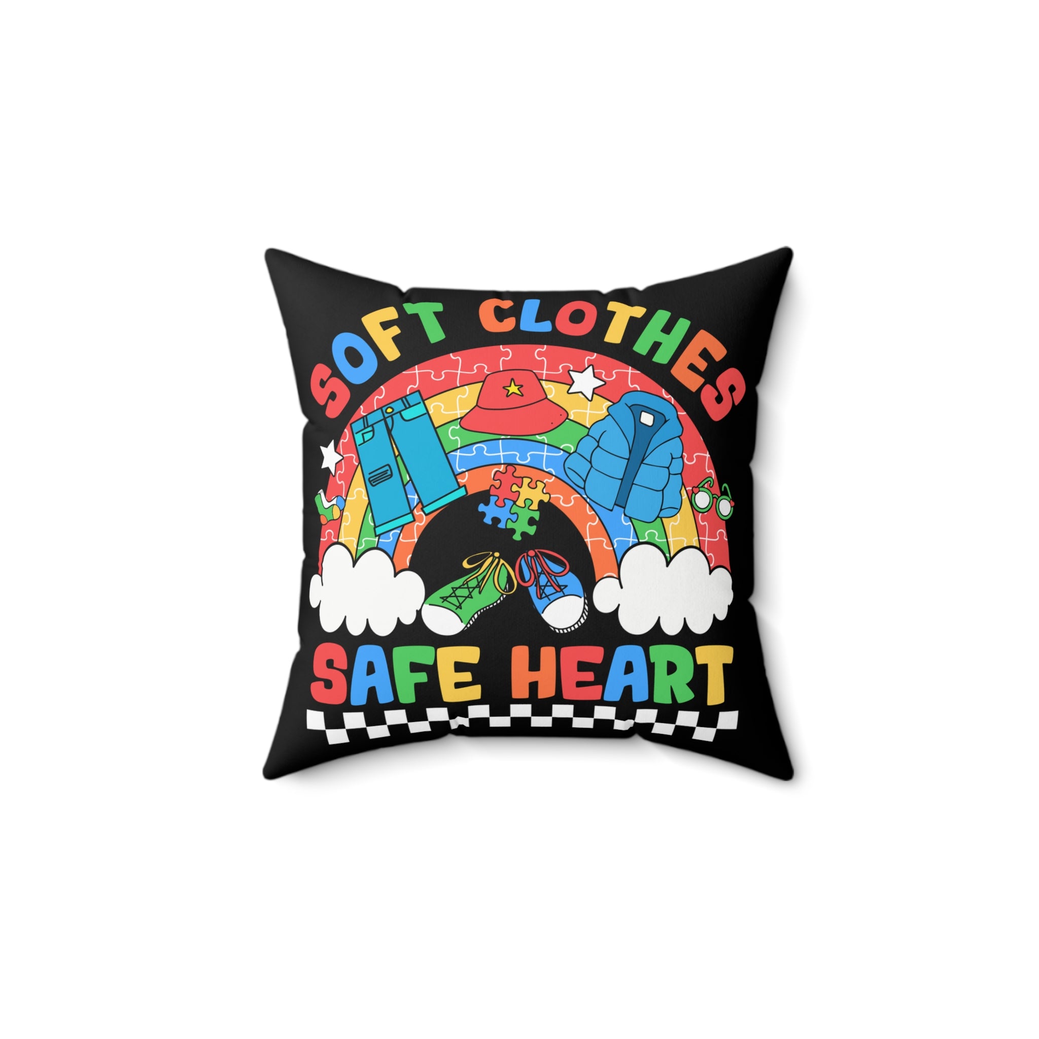 Soft Clothes Nonverbal Austim Spun Polyester Square Pillow