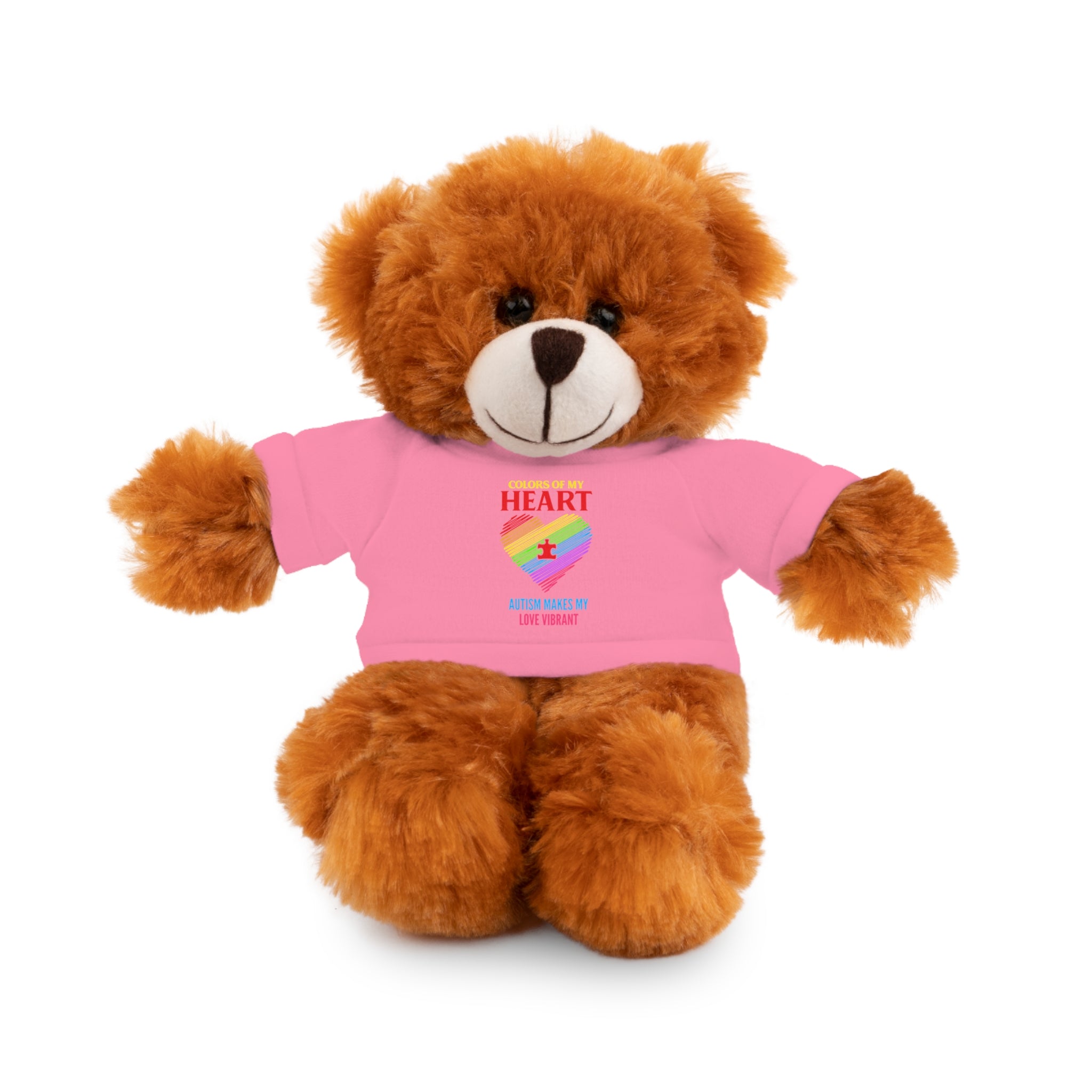 Colors Of My Heart, Austim Stuffed Teddy Bear with Tee