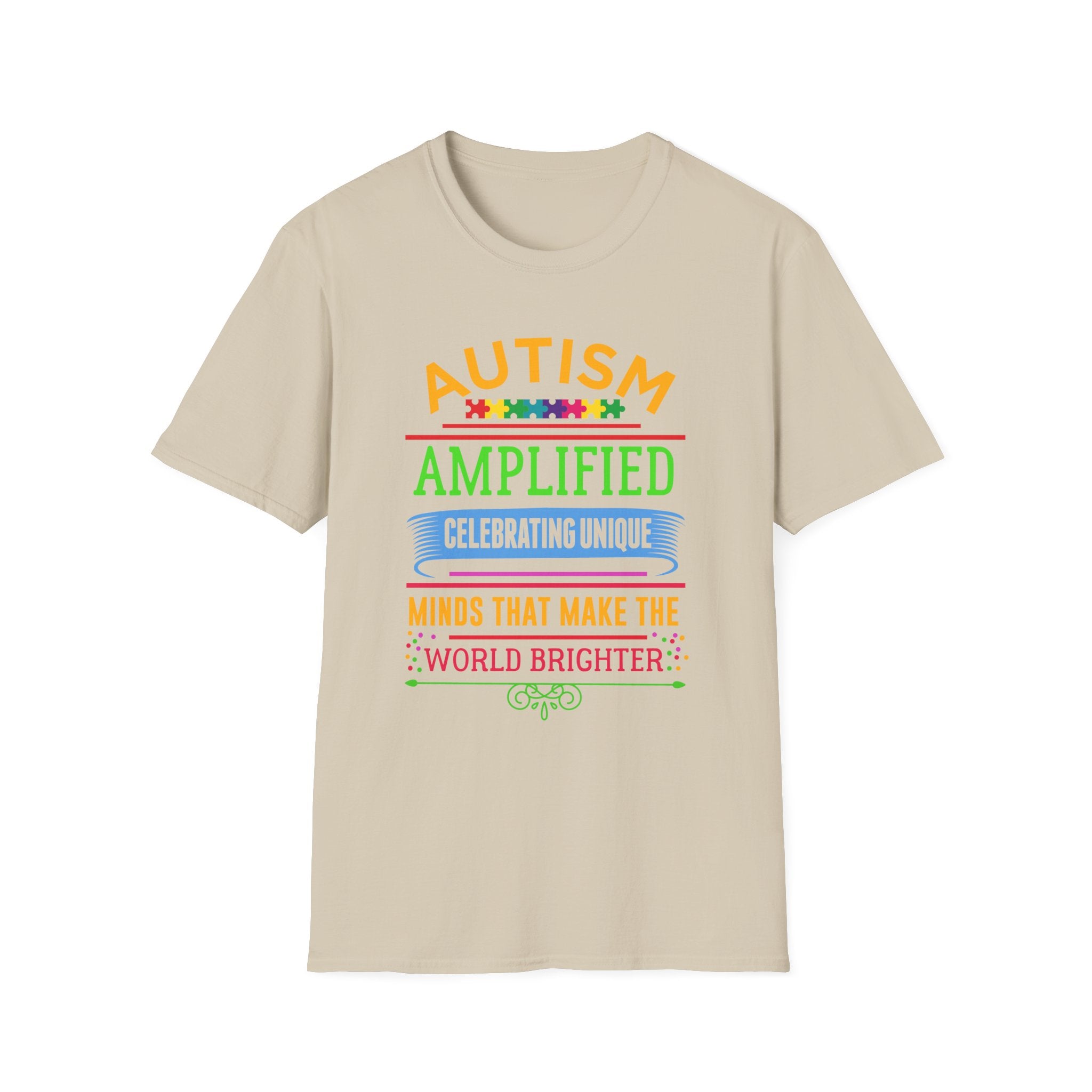 Austim Amplified Autism Awareness , Adult T-Shirt