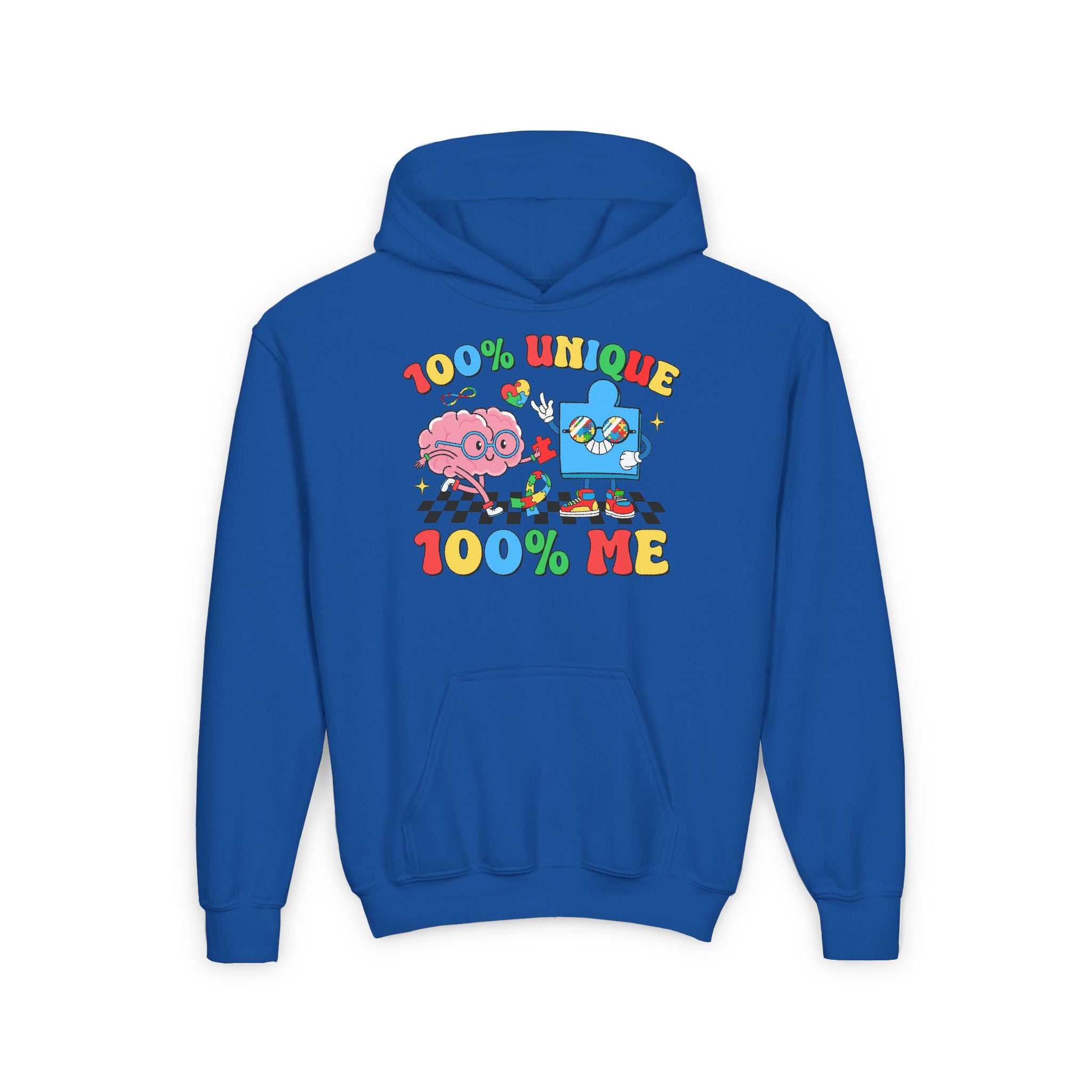 Unique me 100% me, Autism Awareness, Youth Hoodie