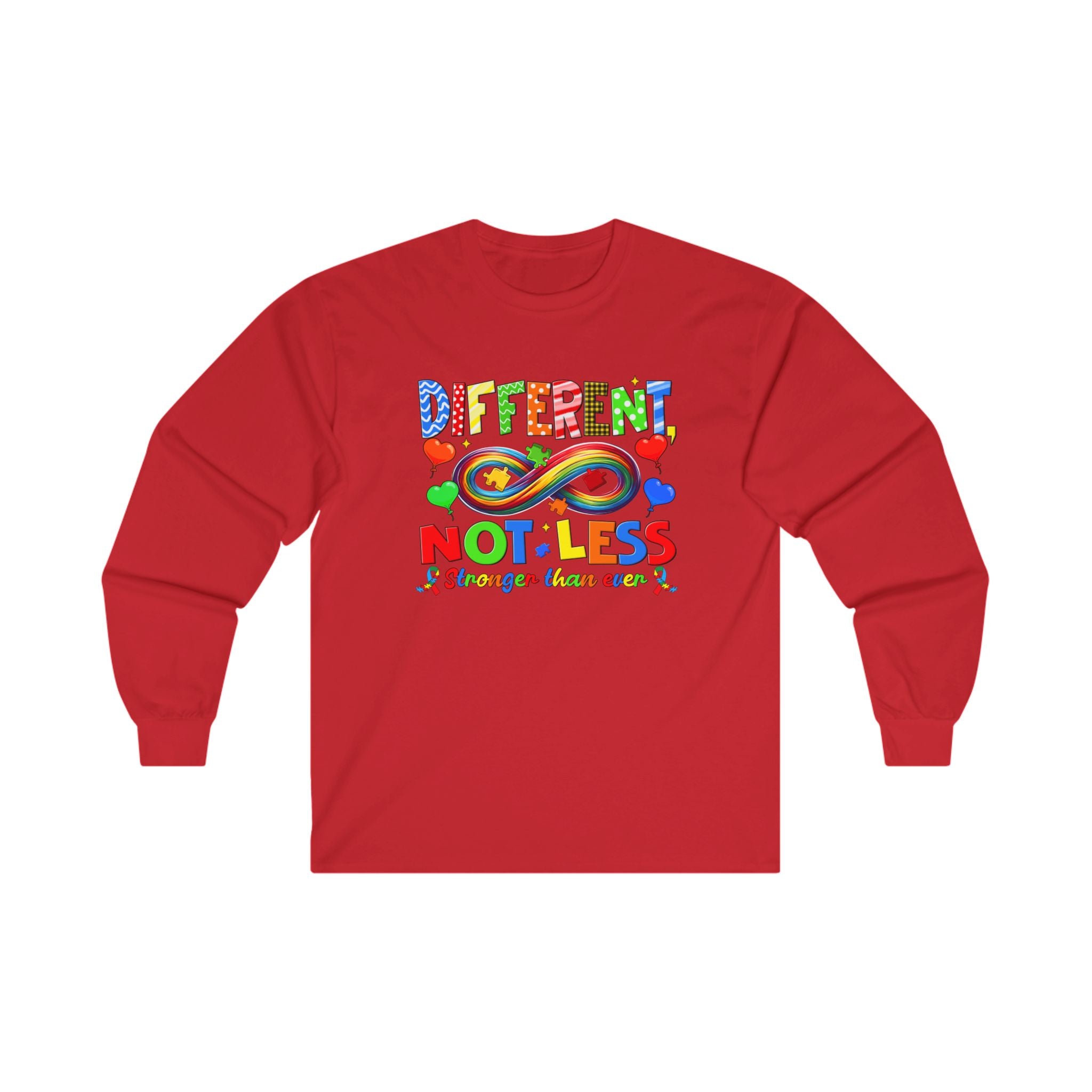 Different Not Less, Autism Awareness Adult Long Sleeve Tee