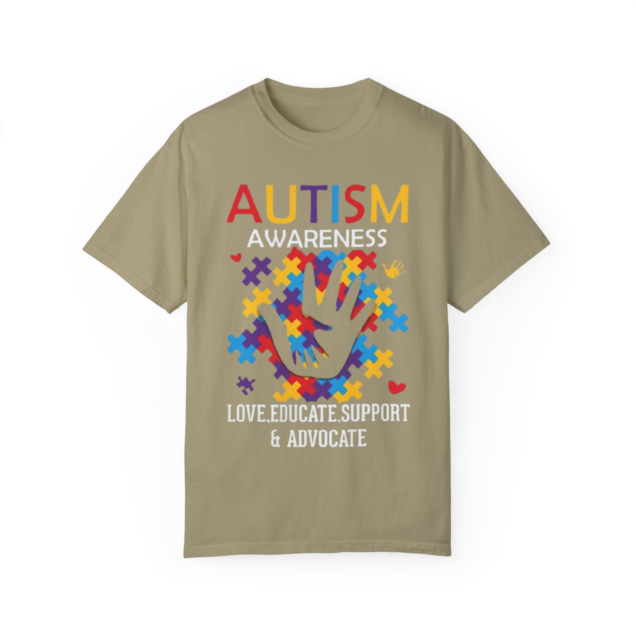 Autism Awareness - Love, Educate, Support, Autism Advocate, Adult Unisex Tshirt