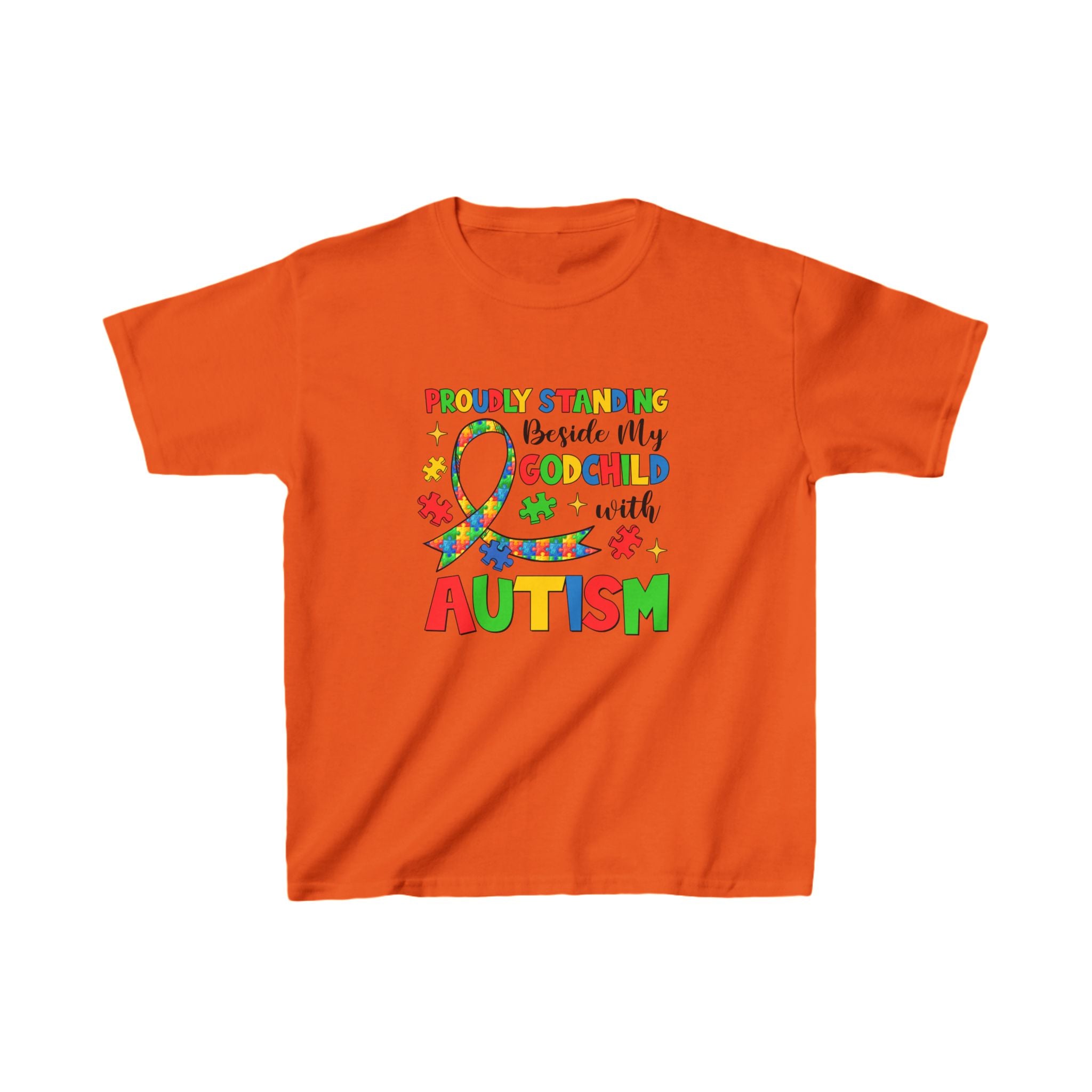 Proudly Standing Beside My Godchild with Autism | Children's Autism Awareness Tshirt