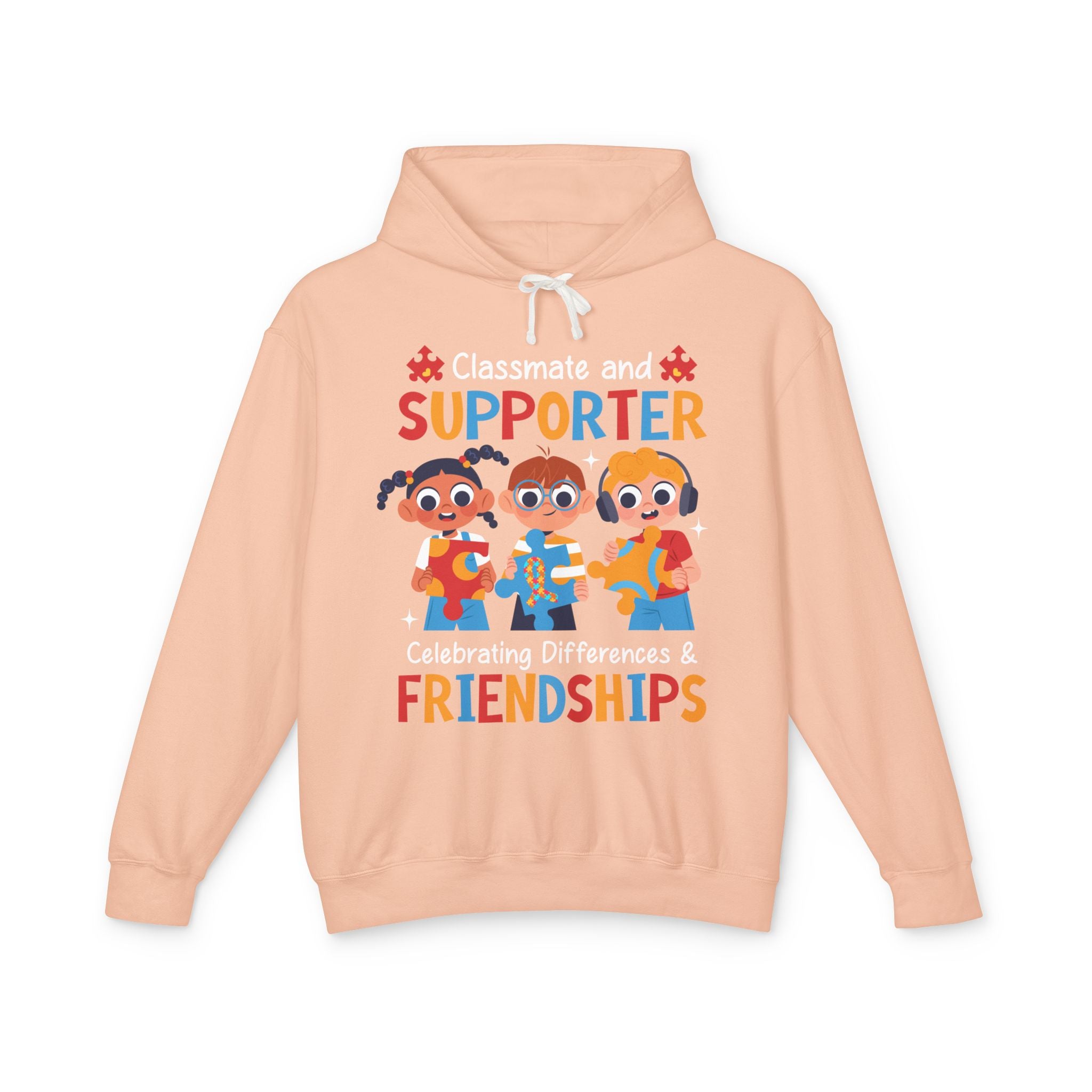 Classmate & Supporter, Celebrating Differences & Friendship, Autism Awareness Adult Hoodie