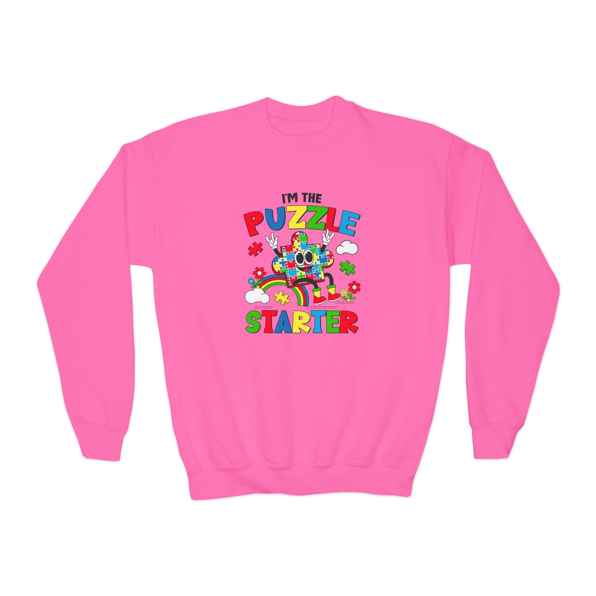 I'm The Puzzle Starter, Youth Crewneck Sweatshirt