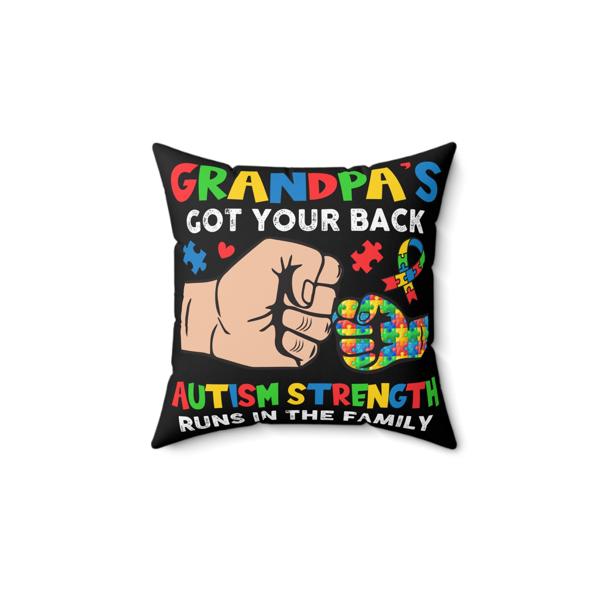 Grandpa's Got Your Back Spun Polyester Square Pillow