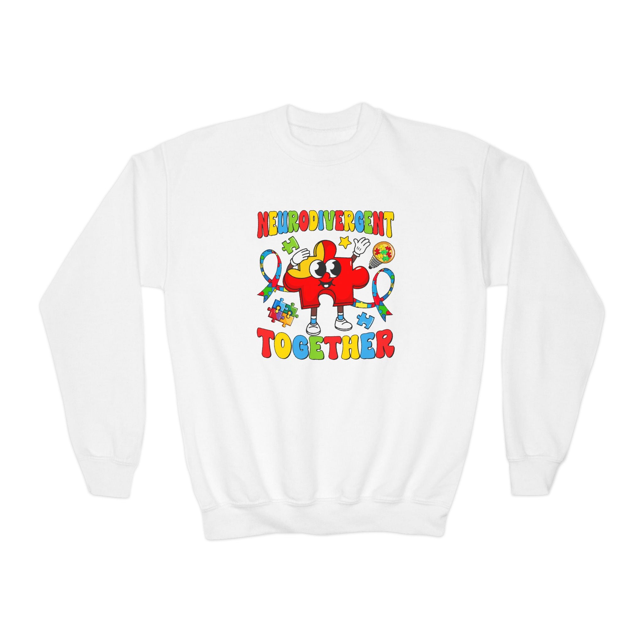 Neurodivergent Together, Youth Crewneck Sweatshirt