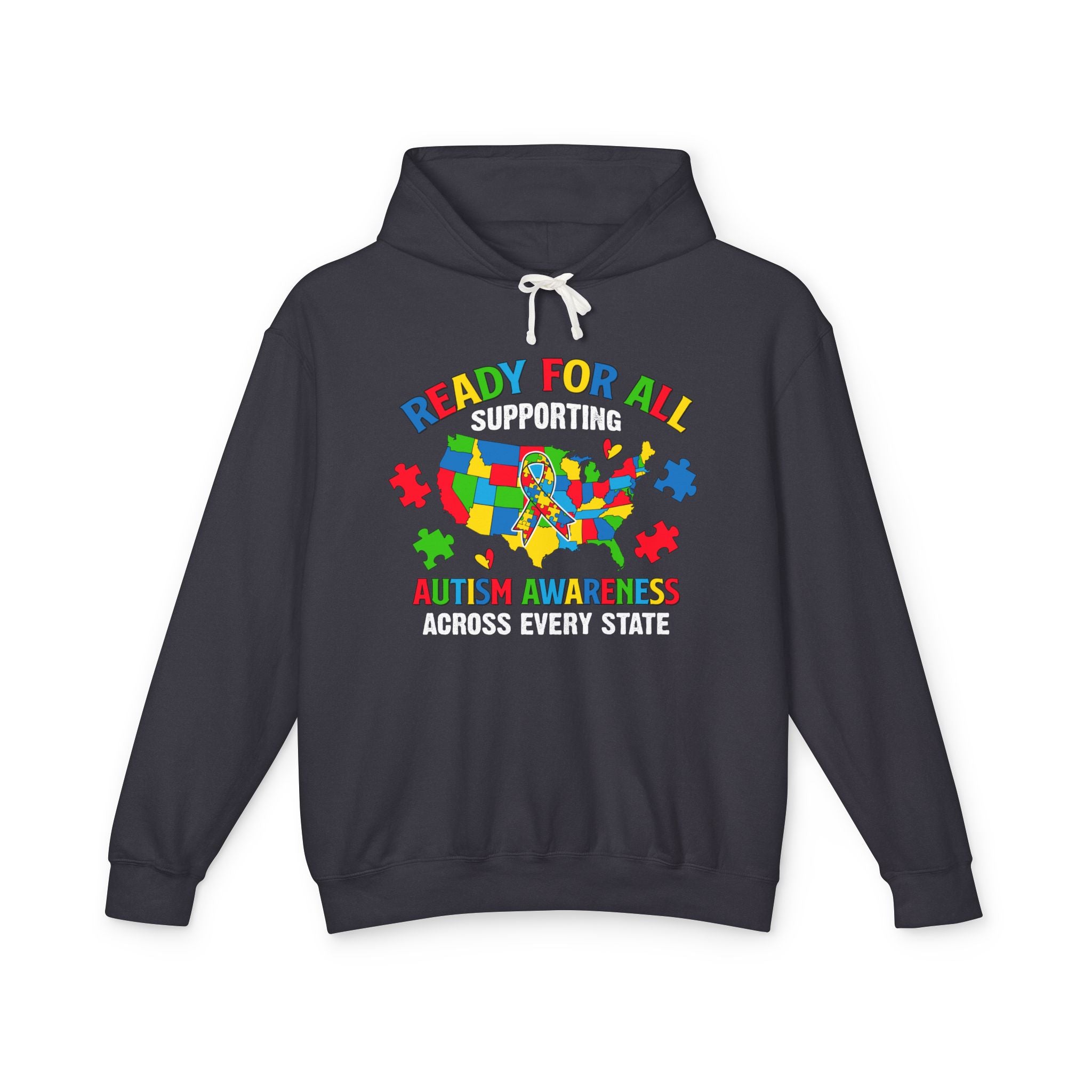 Ready For All Supporting, Autism Awareness Adult Hoodie