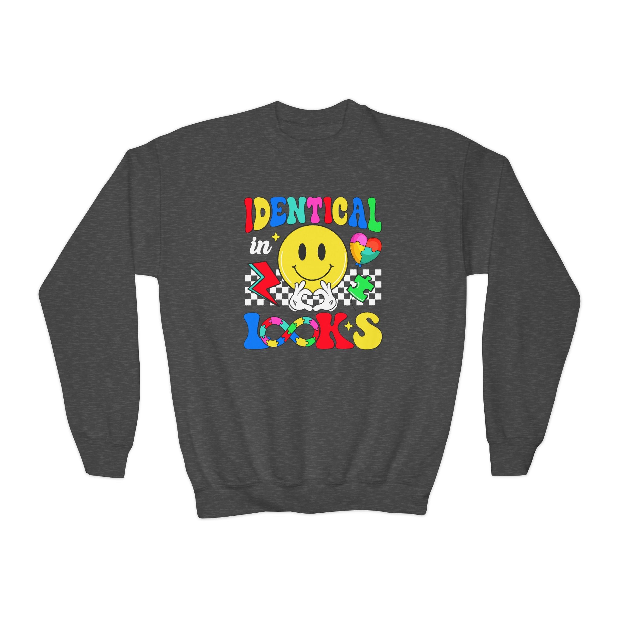 Identical in Looks, Youth Crewneck Sweatshirt