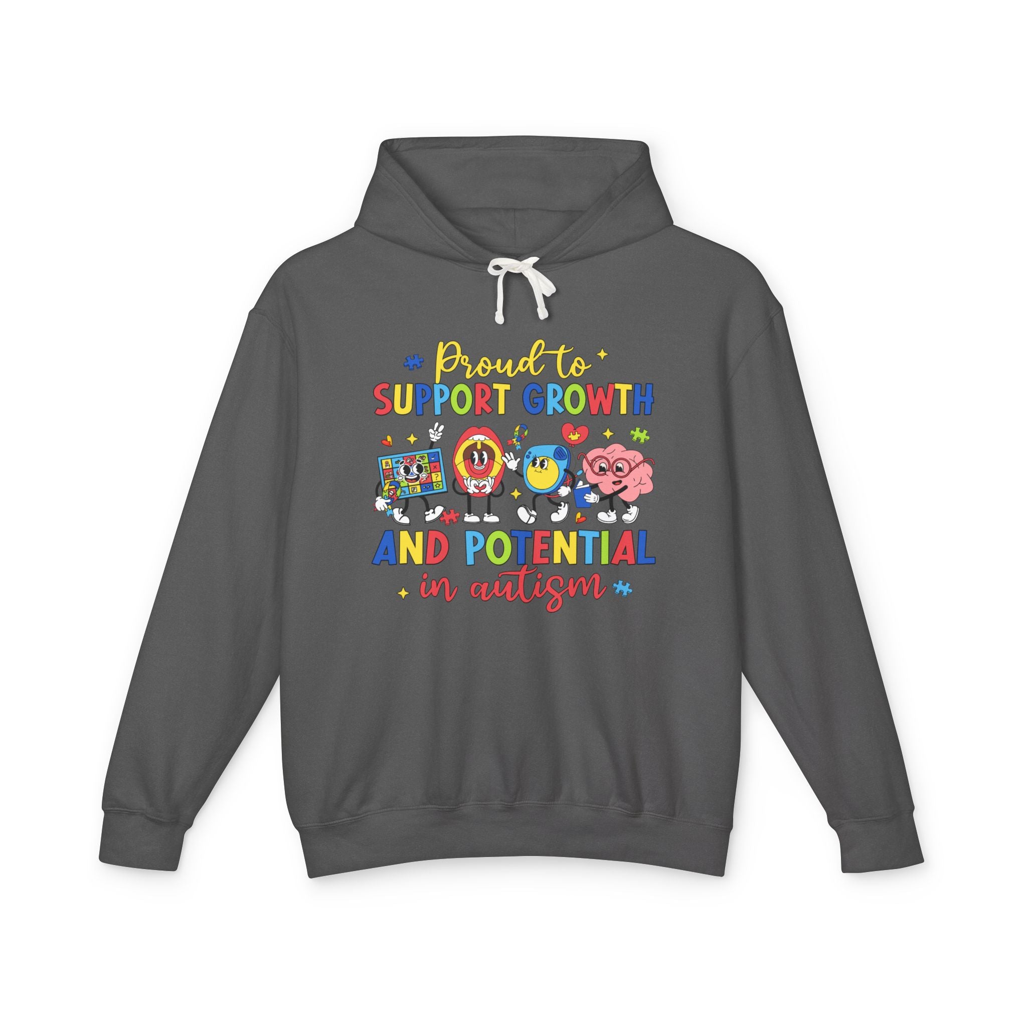 Proud to Support Autism Growth & Potential, Autism Awareness Adult Hoodie