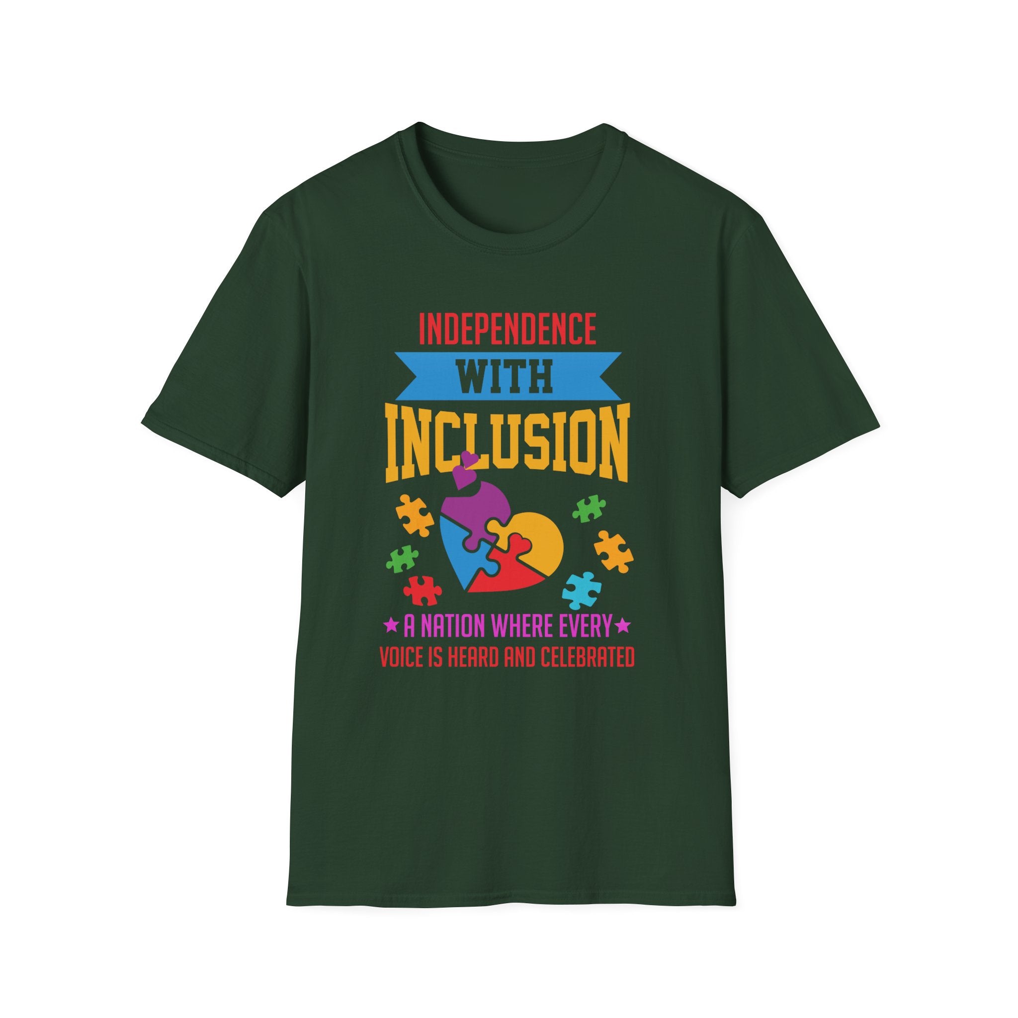 Independence with inclusion Autism Awareness , Adult T-Shirt