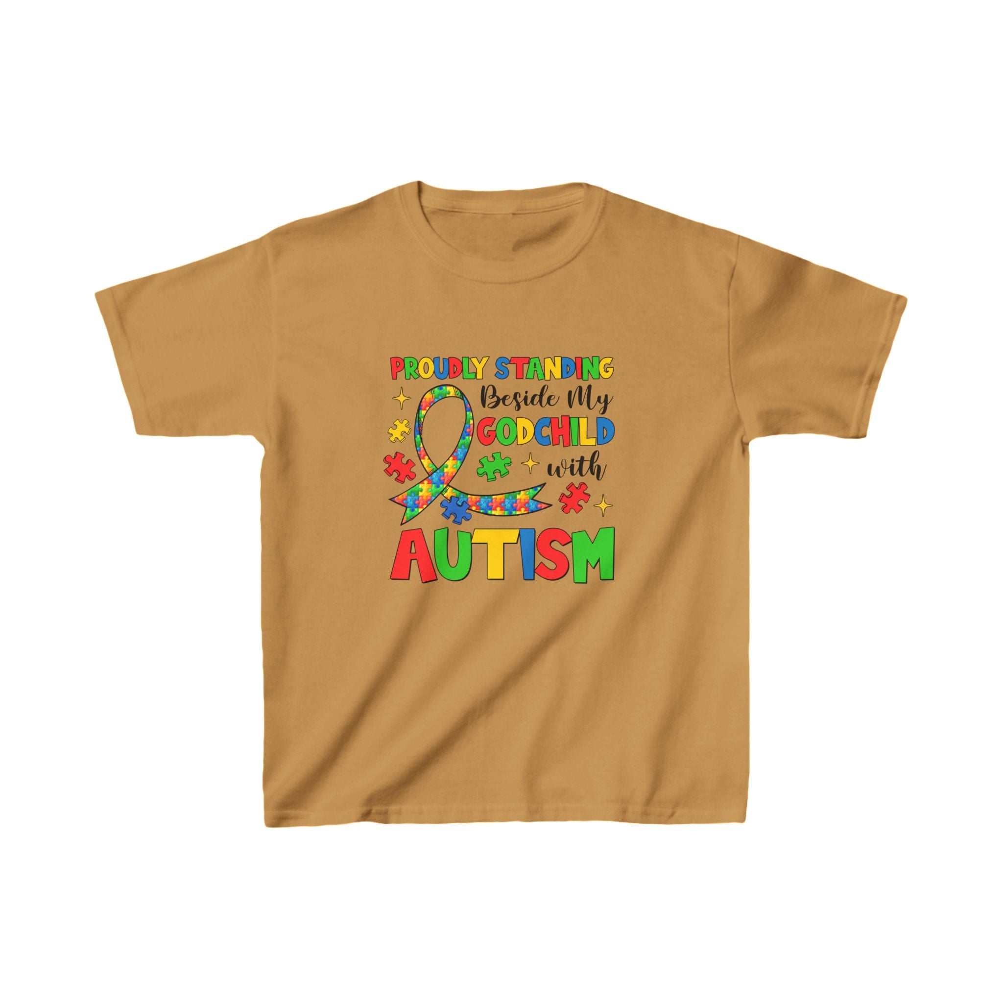 Proudly Standing Beside My Godchild with Autism | Children's Autism Awareness Tshirt