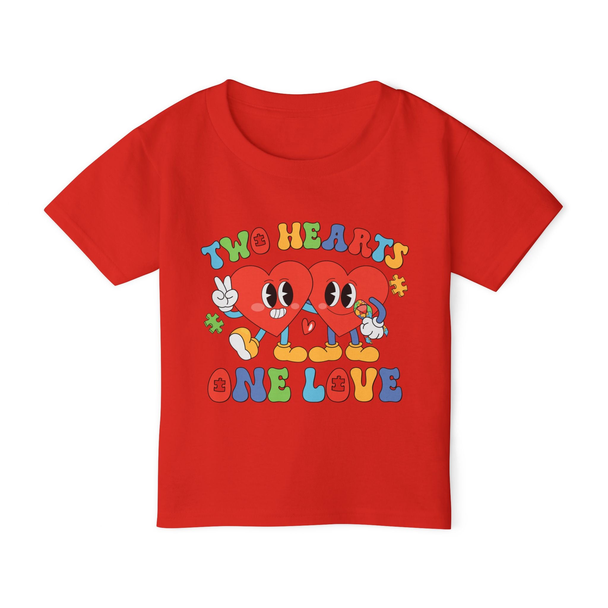 Two Hearts, One Love, Autism Awareness Toddler T-shirt