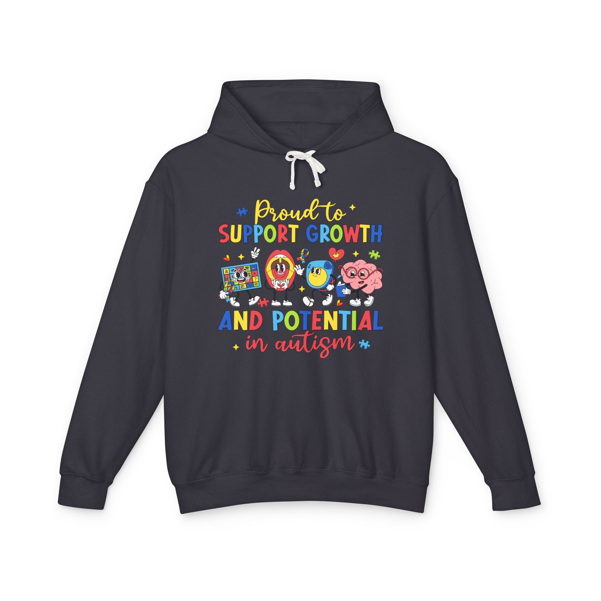 Proud to Support Autism Growth & Potential, Autism Awareness Adult Hoodie