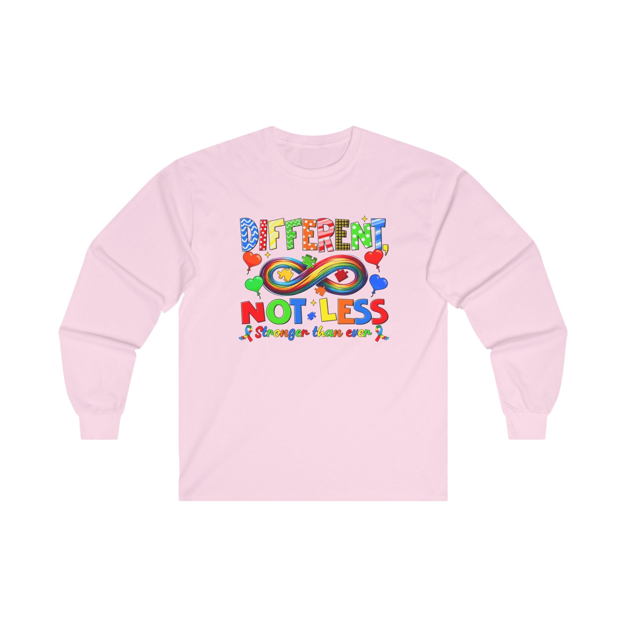 Different Not Less, Autism Awareness Adult Long Sleeve Tee