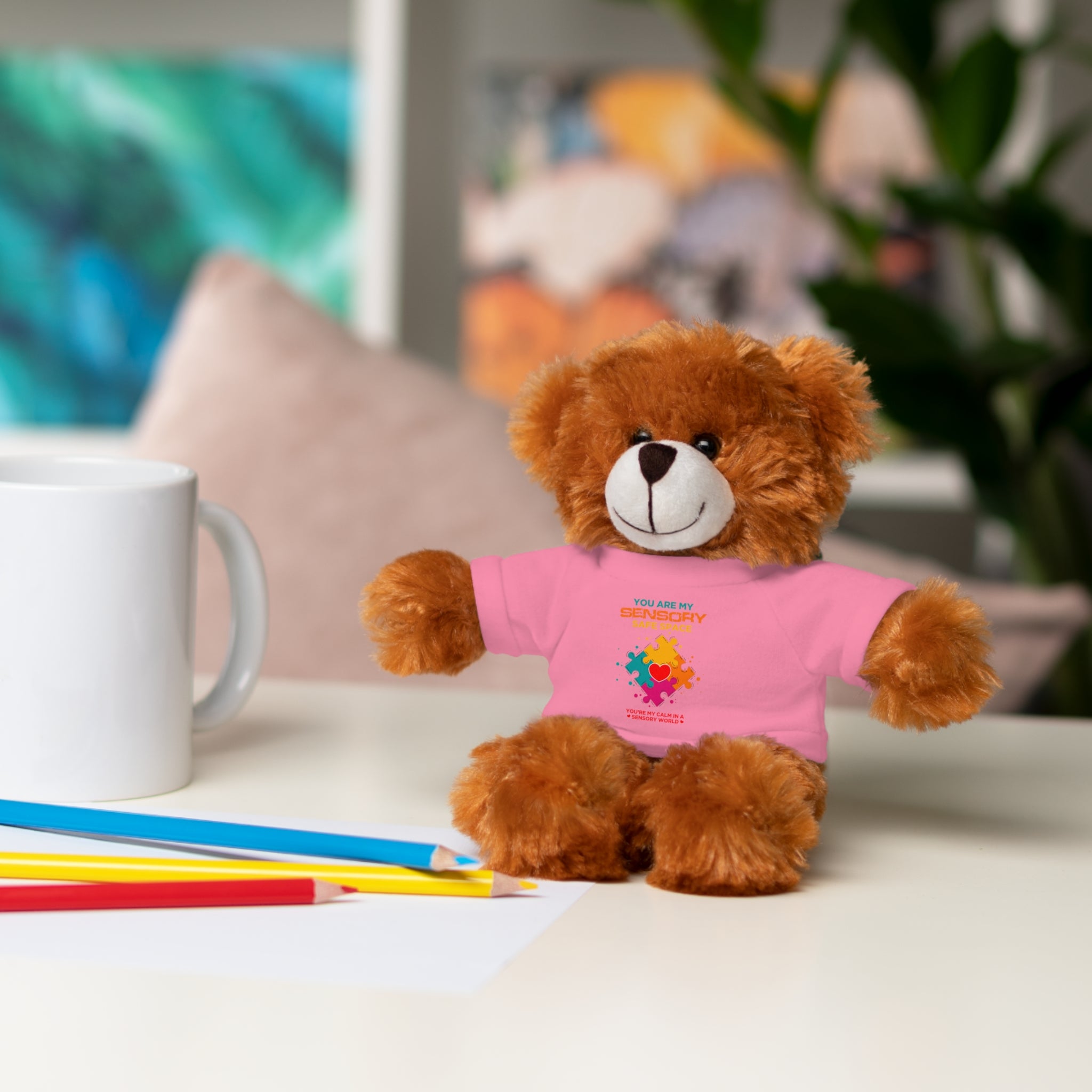 You Are My Sensory Safe Space, Austim Stuffed Teddy Bear with Tee