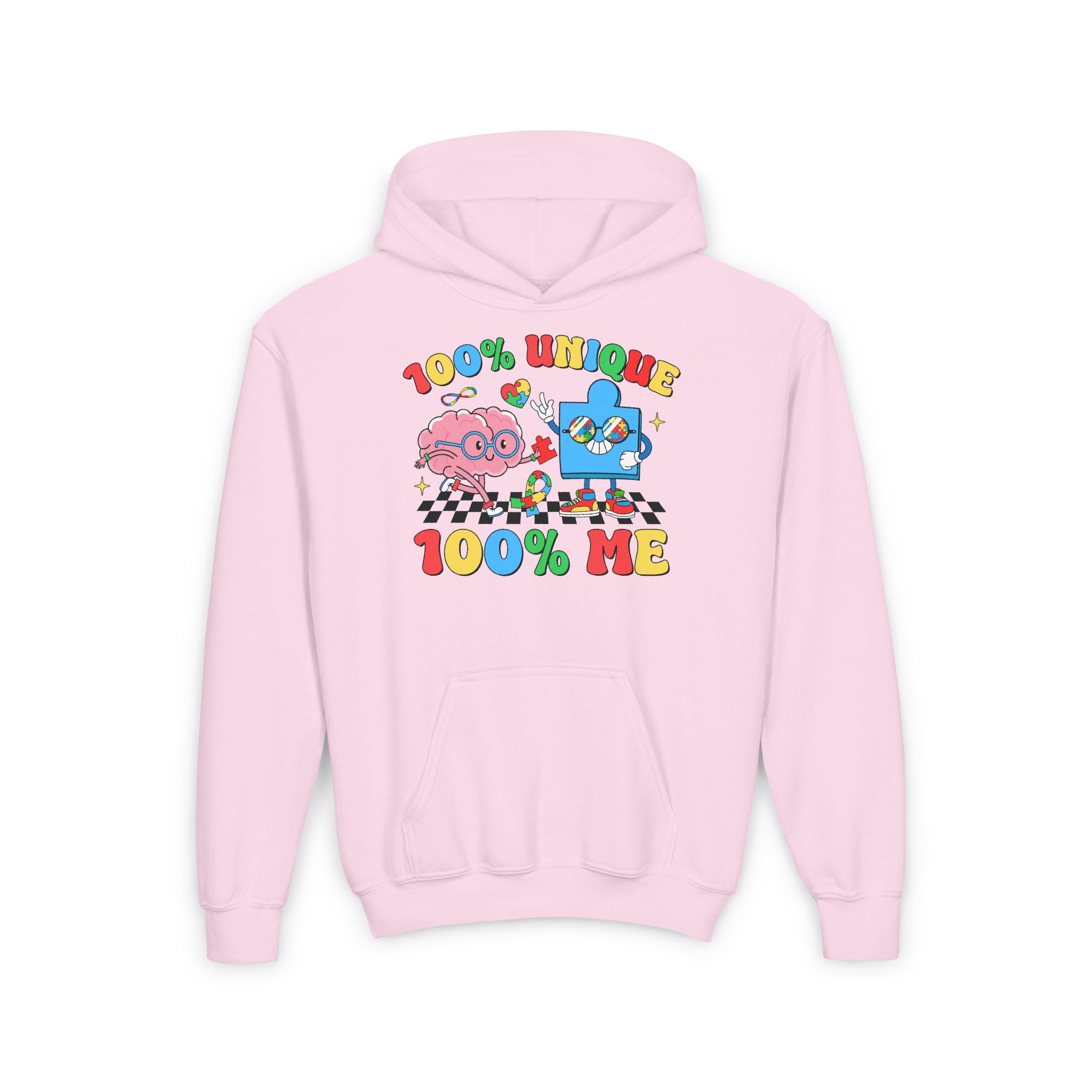 Unique me 100% me, Autism Awareness, Youth Hoodie