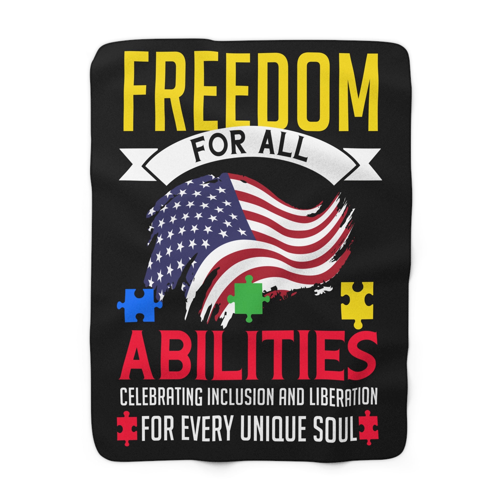 Freedom For All Abilities Sherpa Fleece Blanket