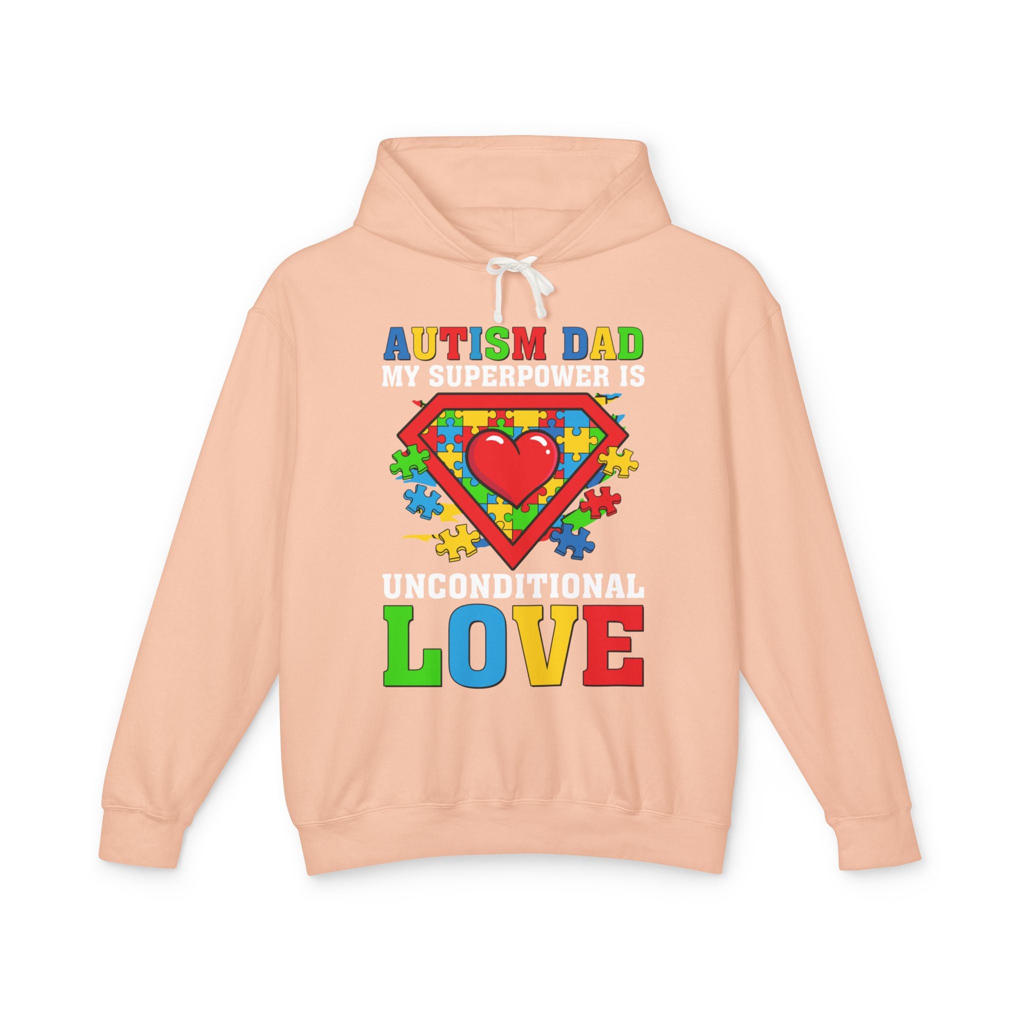 Autism Dad My Superpower, Autism Awareness Adult Hoodie