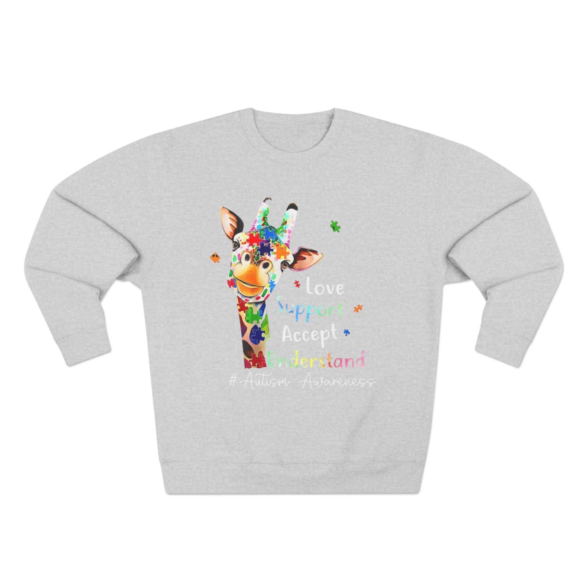 Love, Support, Long Sleeve Adult Shirt,  Autism Awareness Apparel