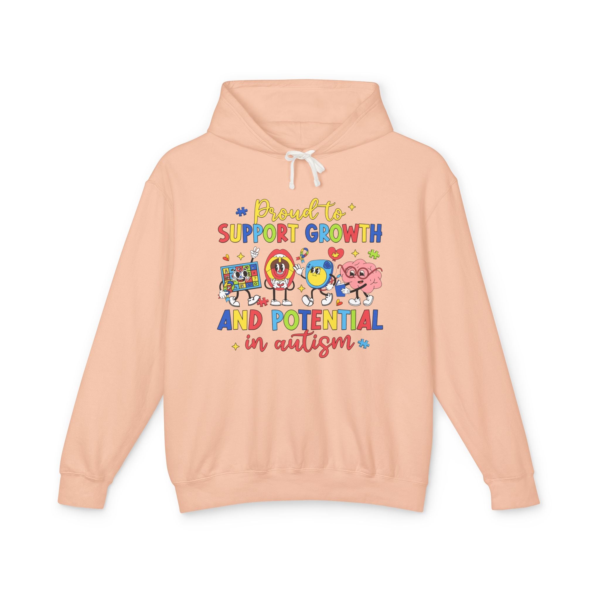 Proud to Support Autism Growth & Potential, Autism Awareness Adult Hoodie