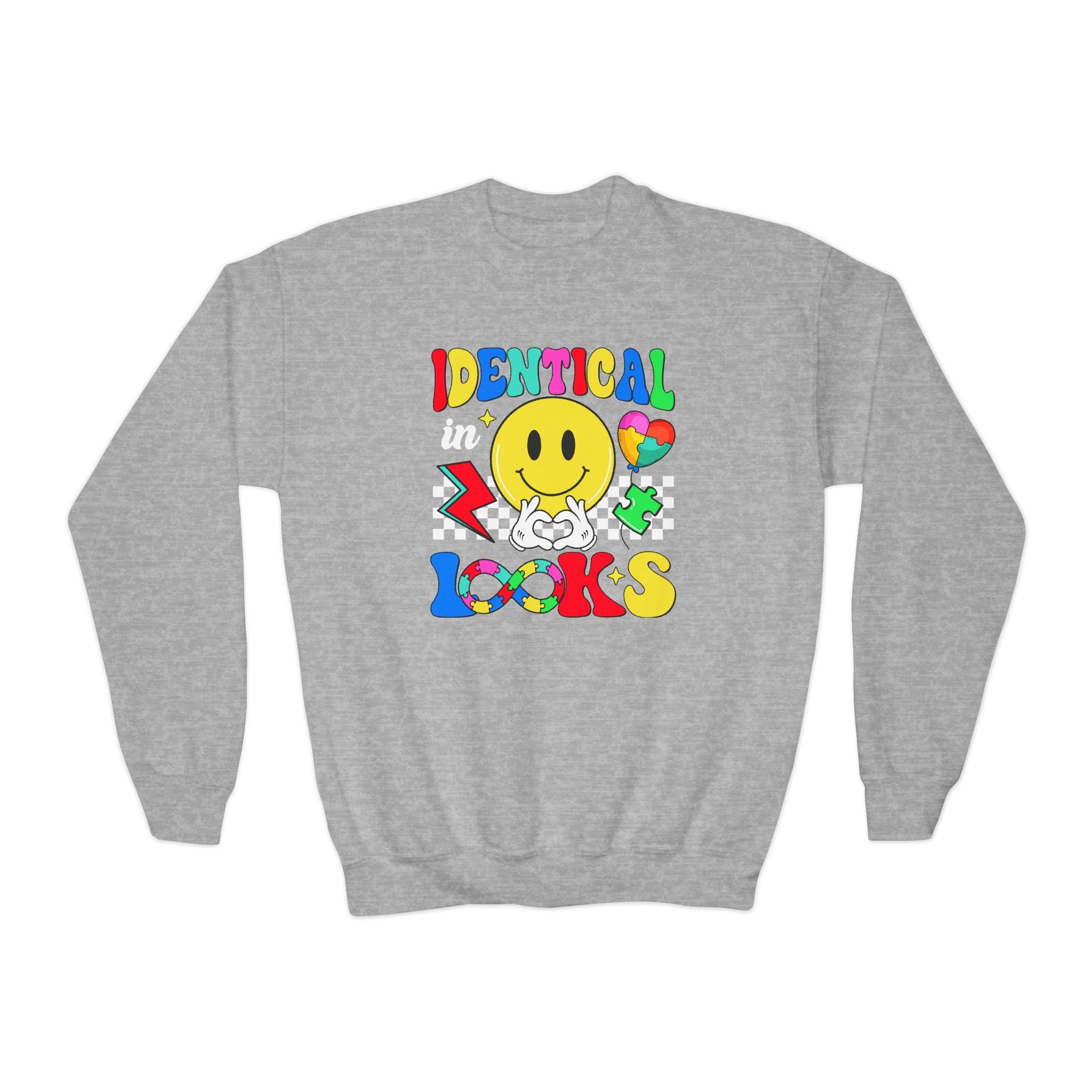 Identical in Looks, Youth Crewneck Sweatshirt