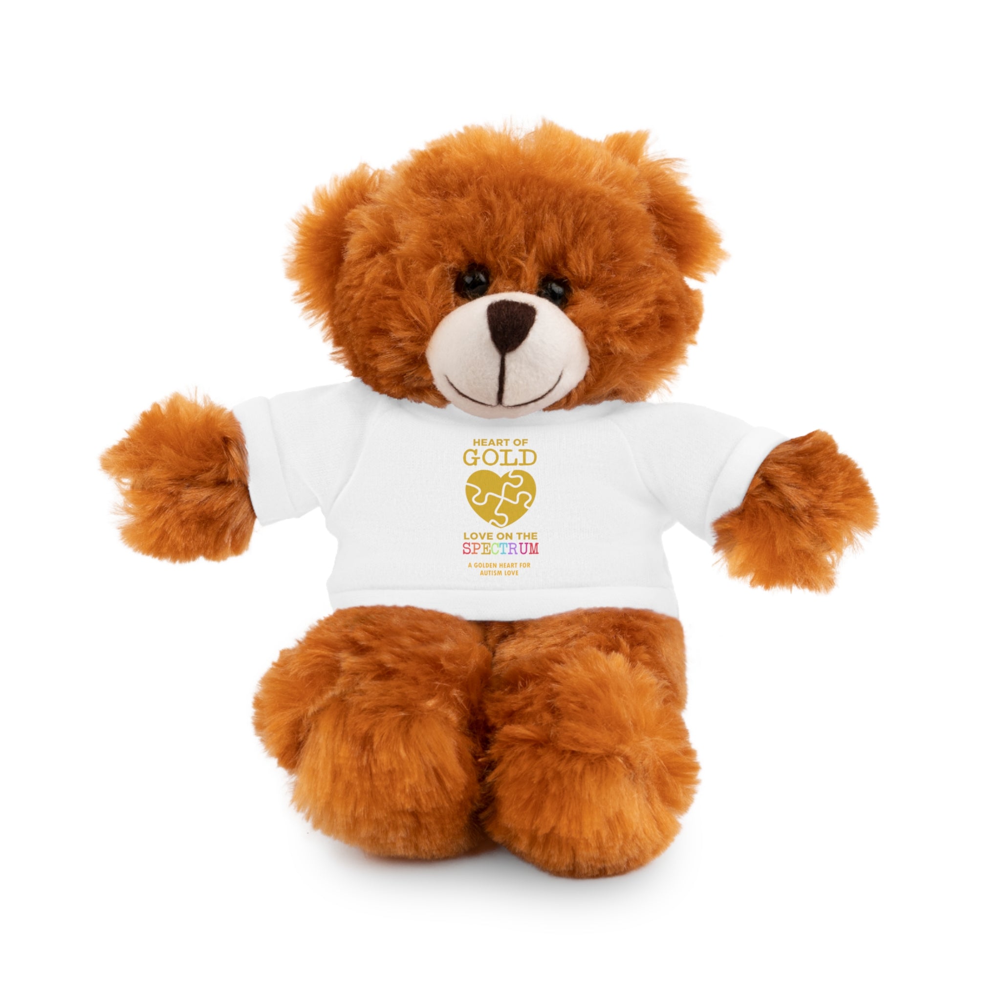 Heart Of Gold Austim Stuffed Teddy Bear with Tee