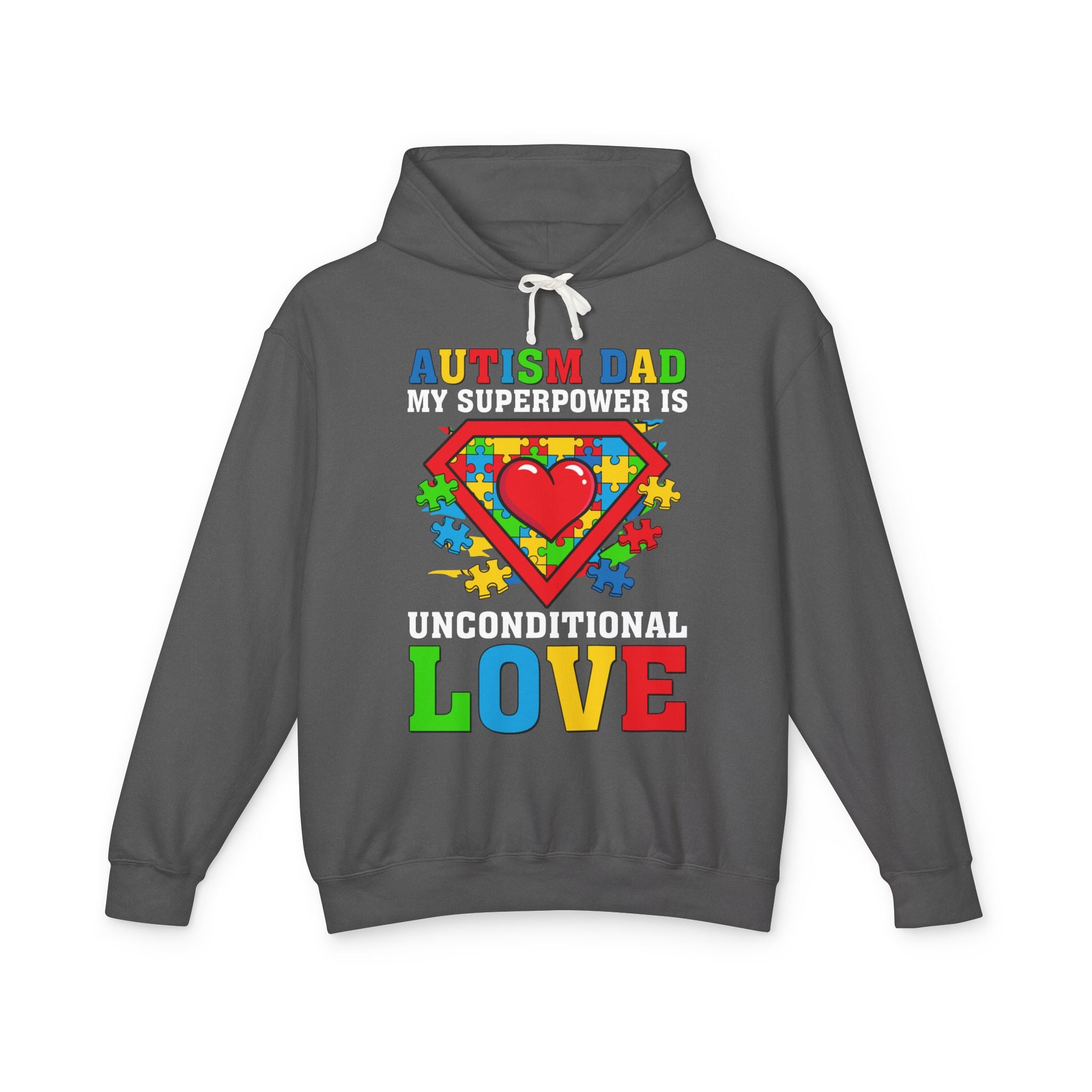 Autism Dad My Superpower, Autism Awareness Adult Hoodie