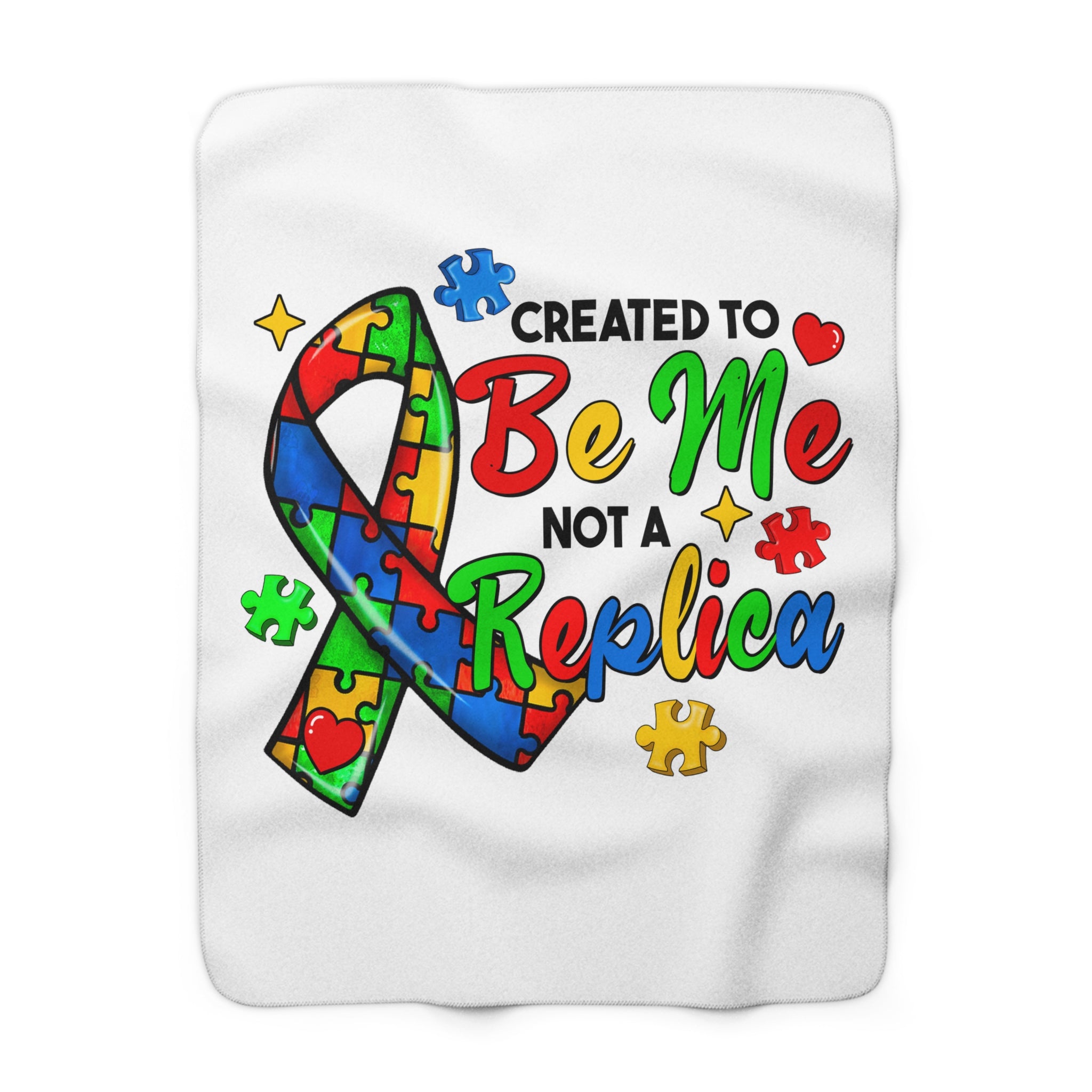 Created To Be Me Not A Replica, Sherpa Fleece Blanket