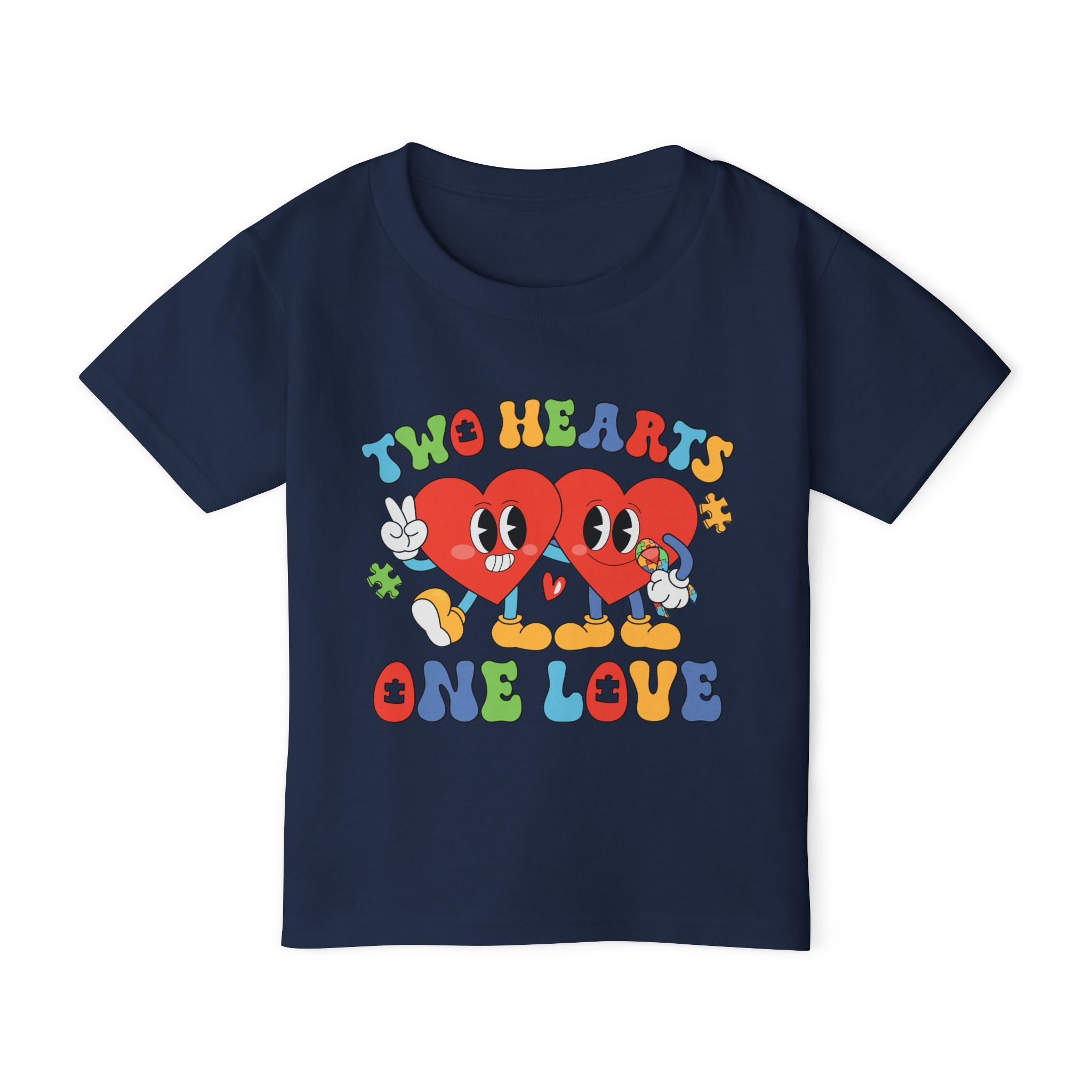 Two Hearts, One Love, Autism Awareness Toddler T-shirt