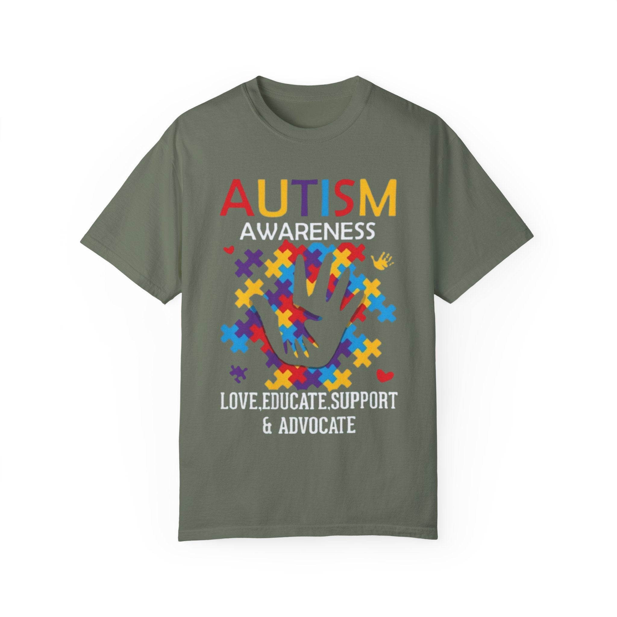 Autism Awareness - Love, Educate, Support, Autism Advocate, Adult Unisex Tshirt