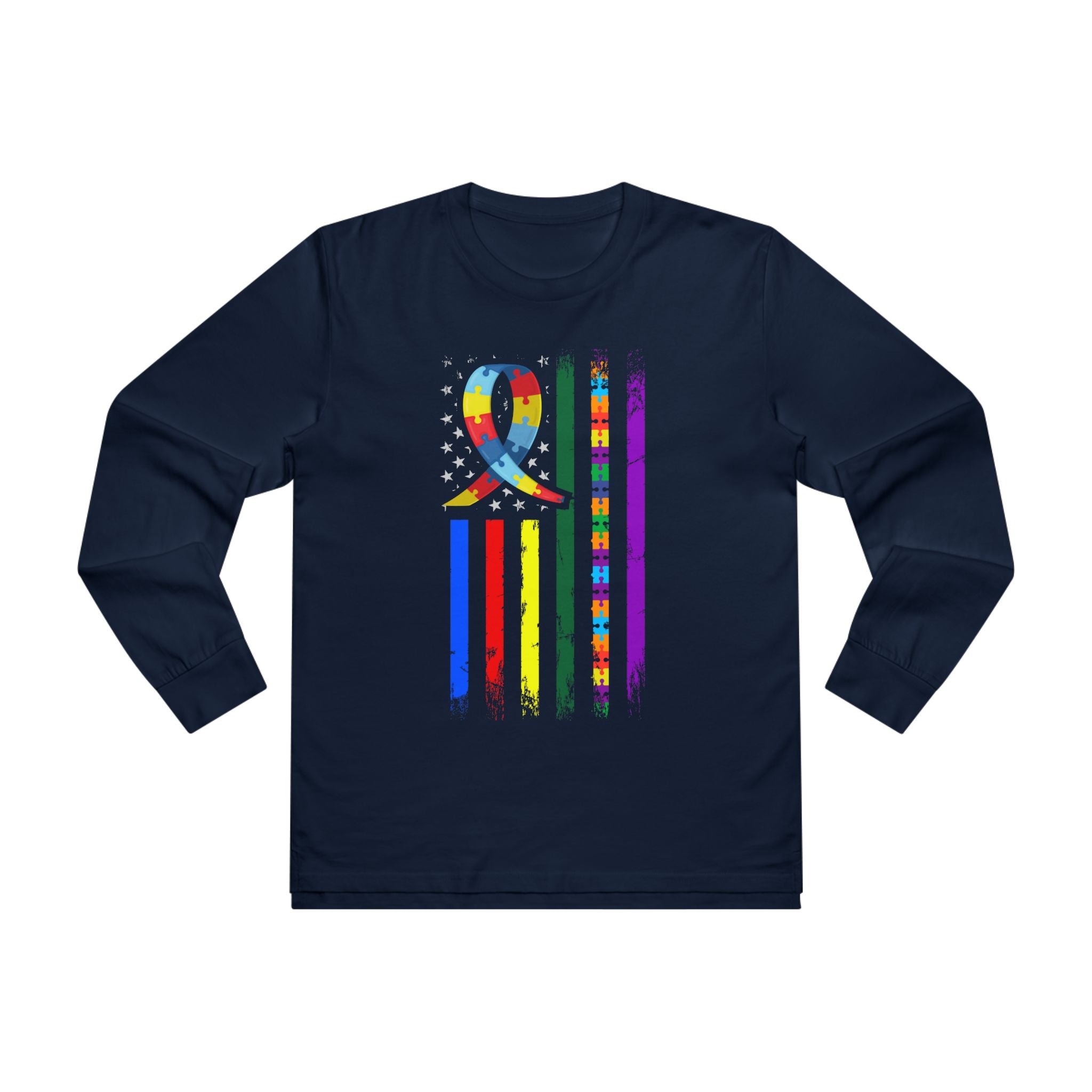 America Stands for Kids with Autism Long Sleeve Adult Shirt