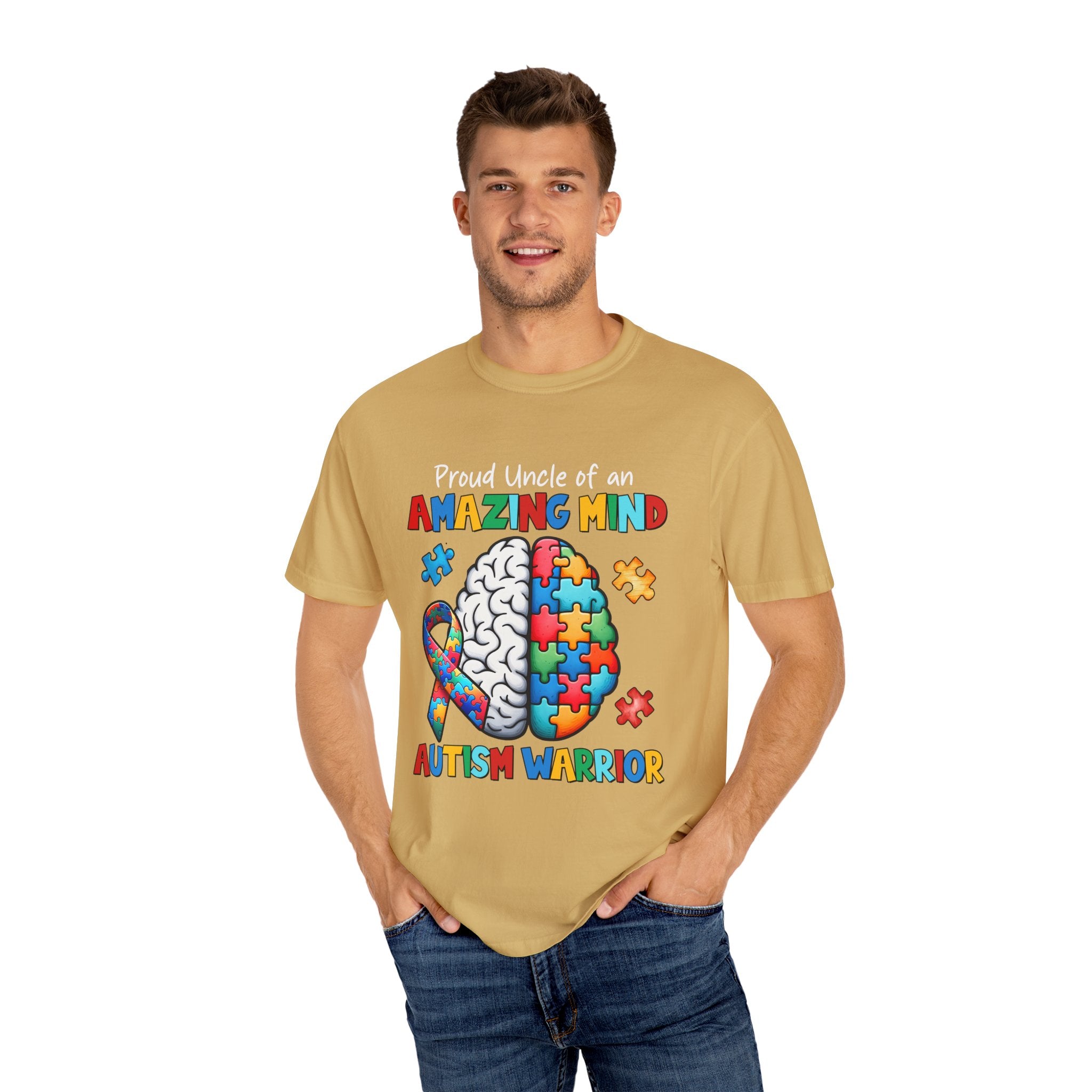 Proud Uncle of an Amazing Mind Adult T-Shirt | Autism Warrior | Autism Support Gift for Uncles