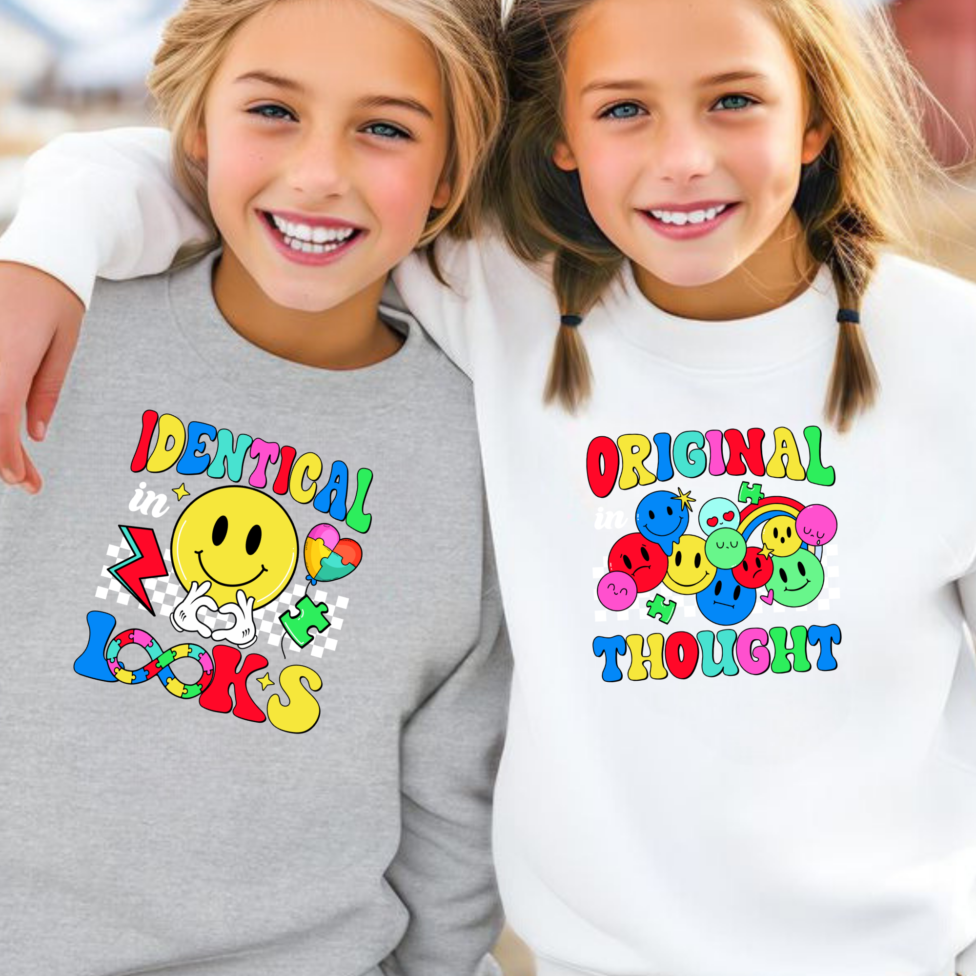 Identical in Looks, Youth Crewneck Sweatshirt