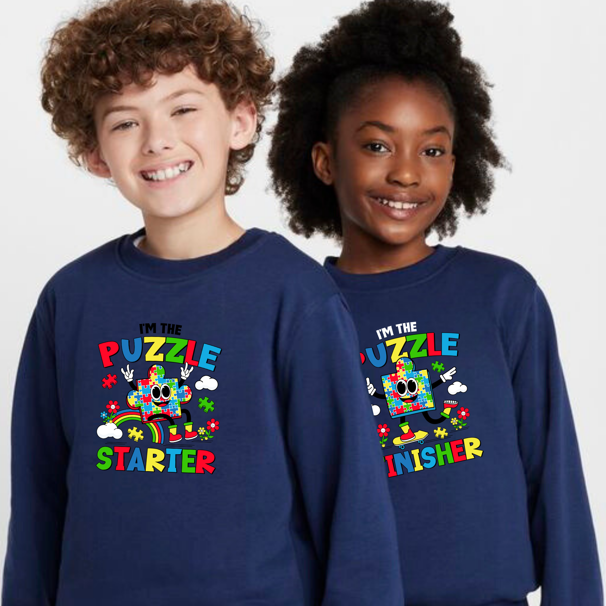 I'm The Puzzle Starter, Youth Crewneck Sweatshirt