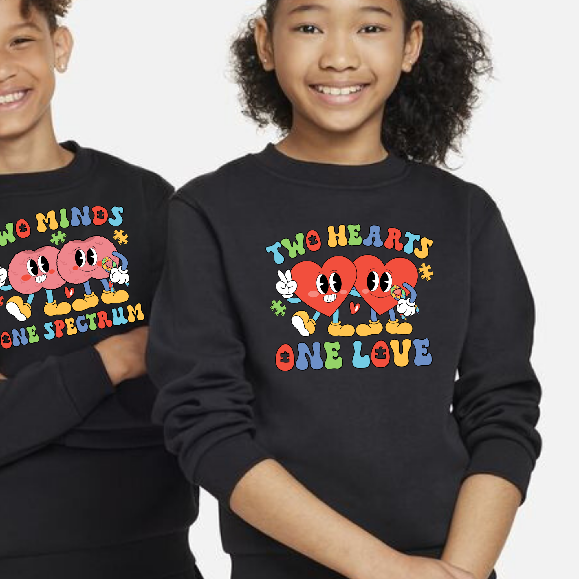 Two Hearts One Love, Youth Crewneck Sweatshirt