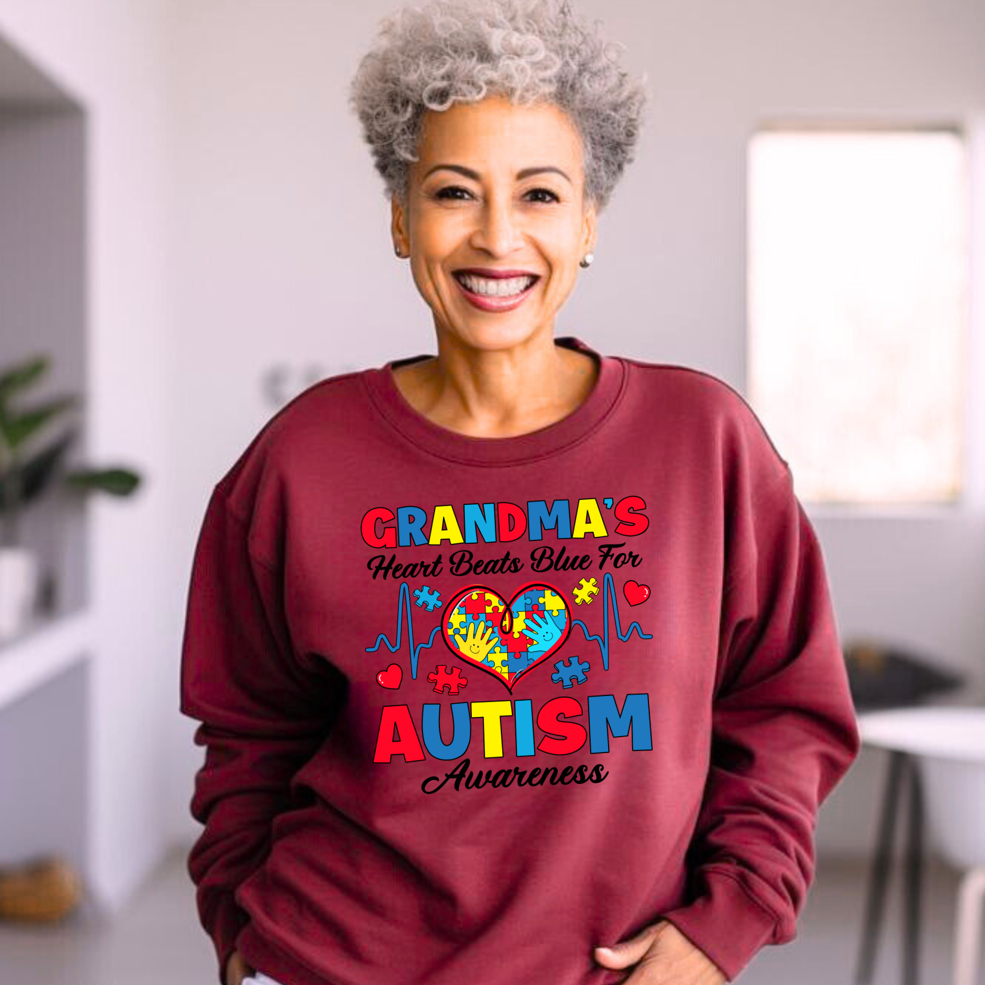 Grandma's Heart, Adult Crewneck Sweatshirt