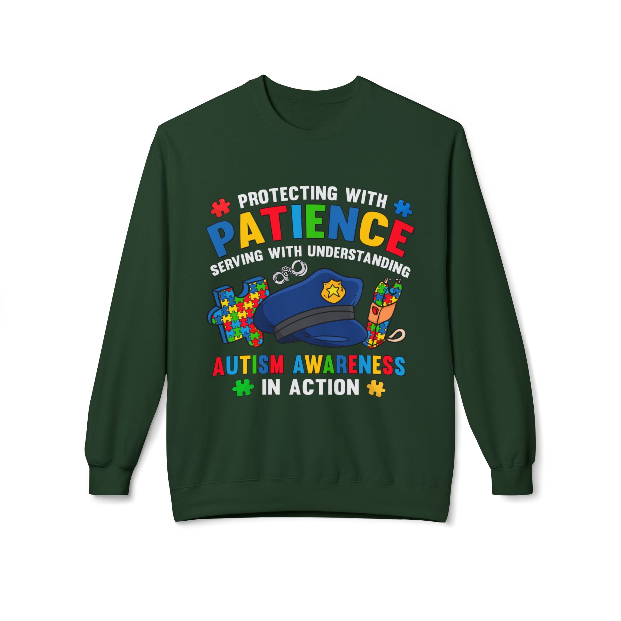 Protecting with Patience, Autism Awareness Adult Unisex Sweatshirt